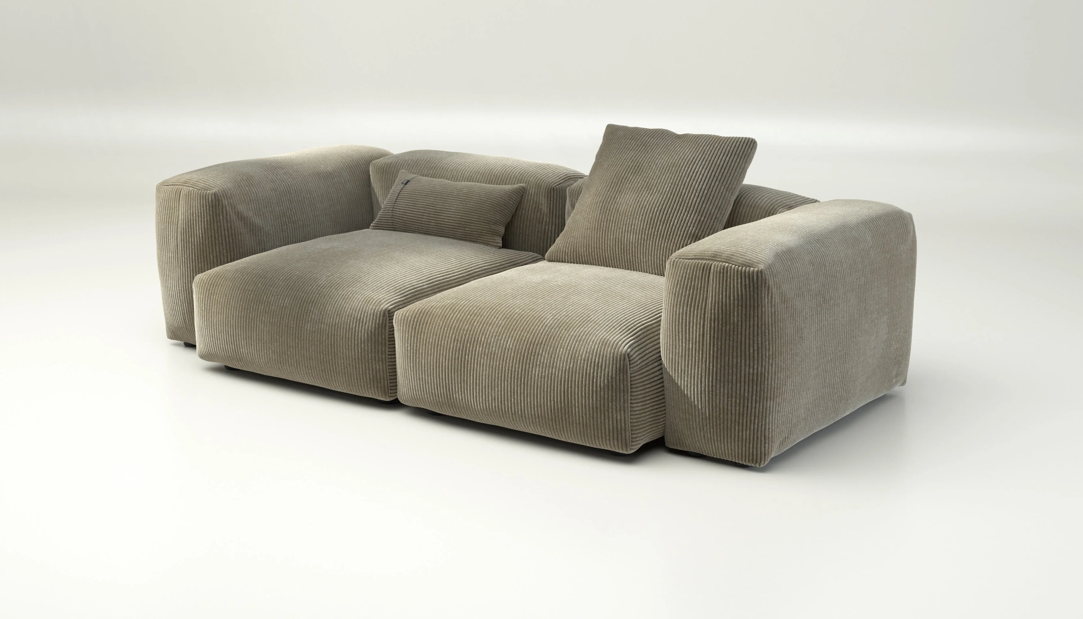 vetsak | Sofa Set 02 Medium - Cord Velour - Khaki | Modulaire Sofa | 2.5 Zits | Big Sofa - Image 3