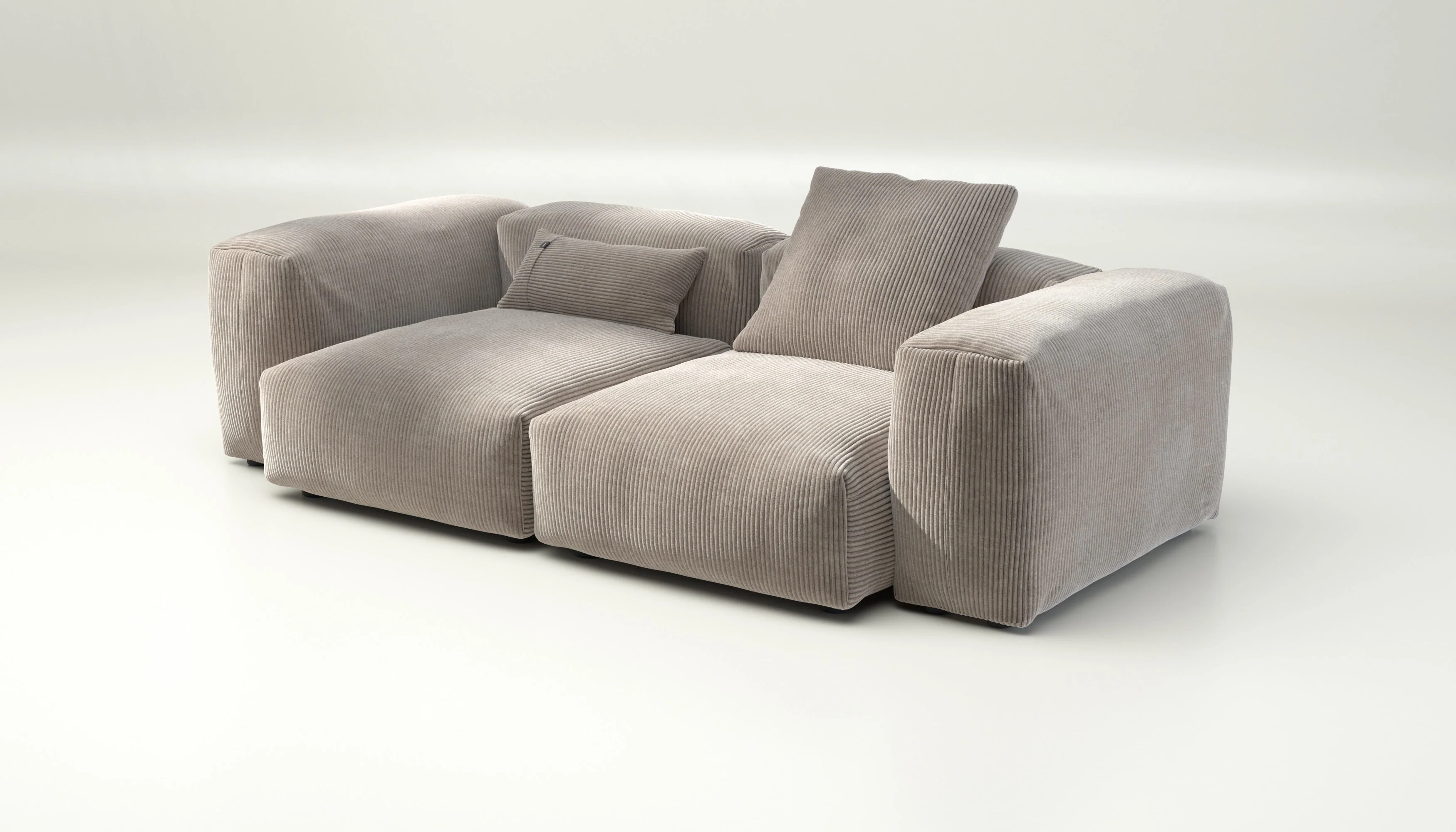 vetsak | Sofa Set 02 Medium - Cord Velour - Platinum | Modulaire Sofa | 2.5 Zits | Big Sofa - Image 3