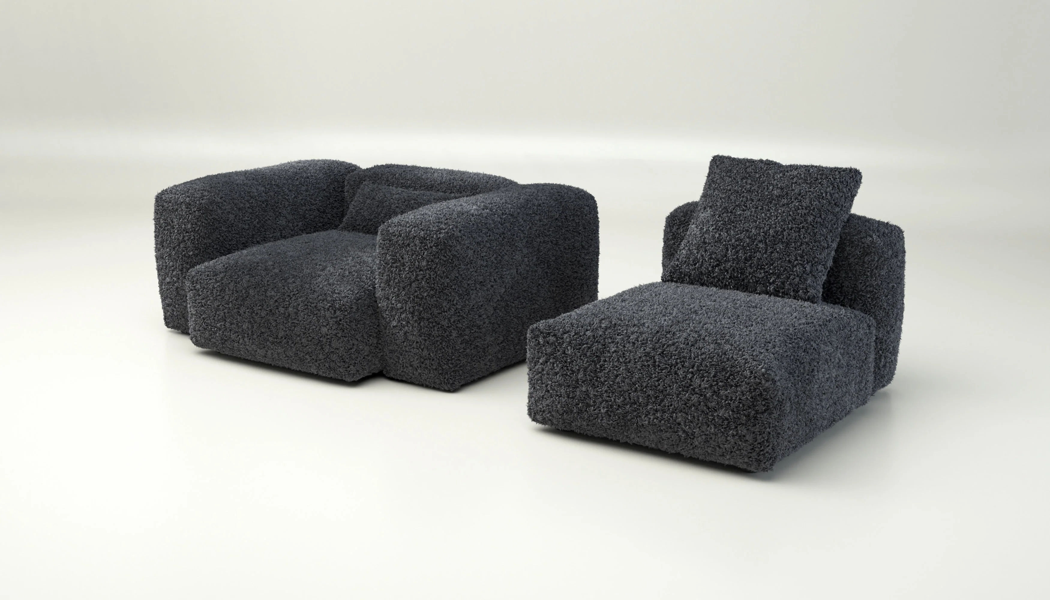 vetsak | Sofa Set 02 Medium - Doodle - Dark Grey | Modulaire Sofa | 2.5 Zits | Big Sofa - Image 4