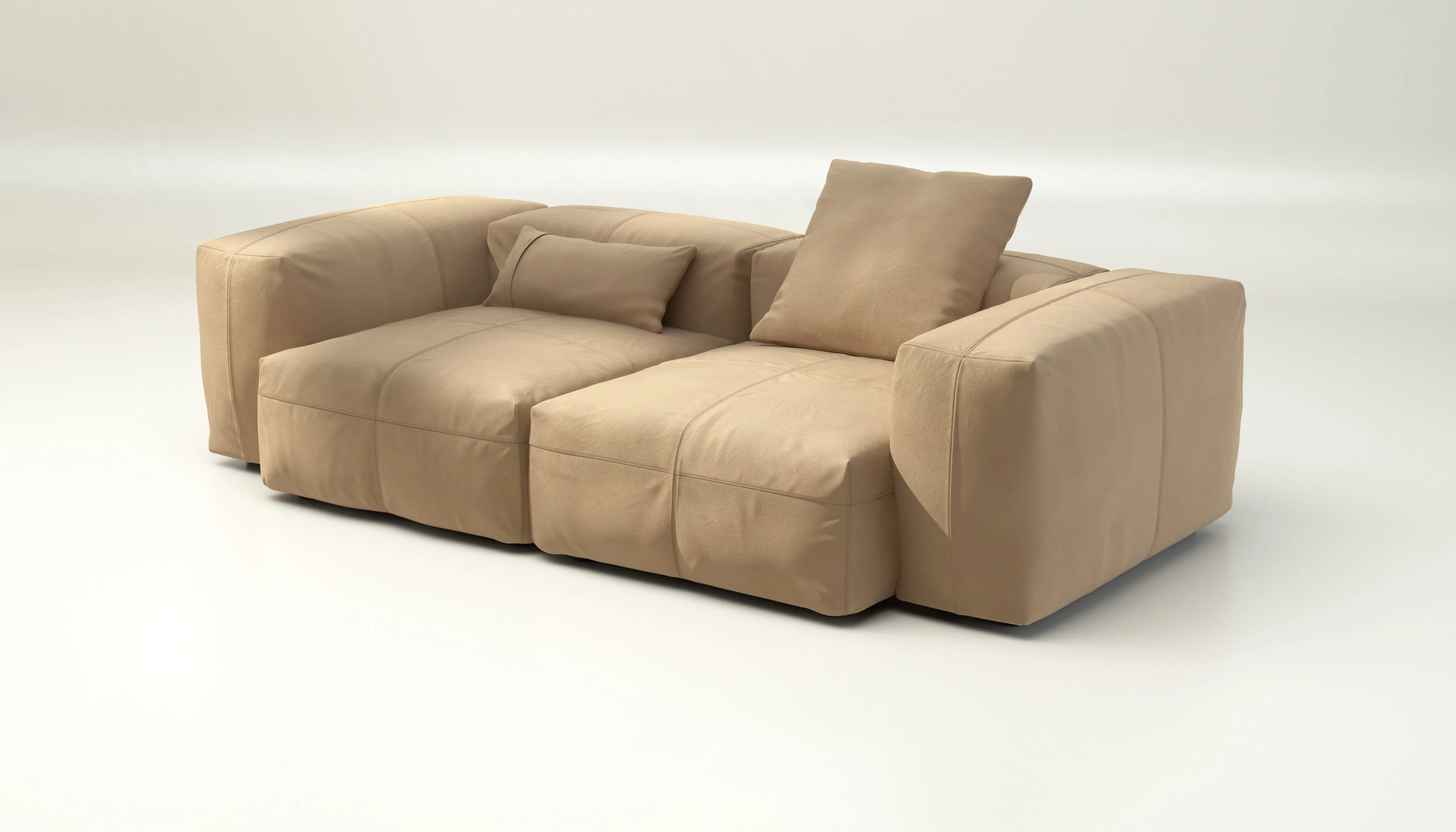 vetsak | Sofa Set 02 Medium - Leather - Beige | Modulaire Sofa | 2.5 Zits | Big Sofa - Image 3