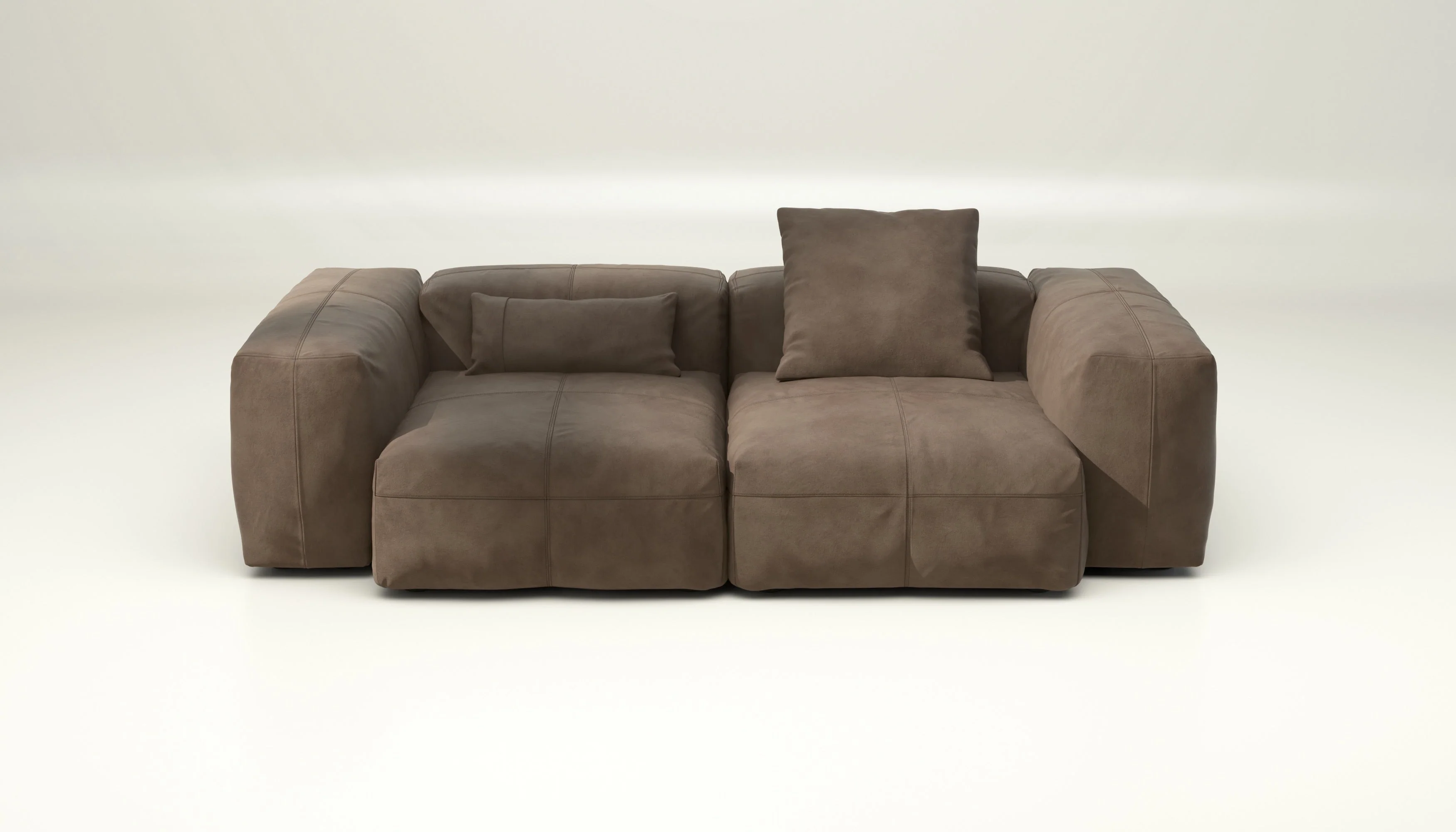 vetsak | Sofa Set 02 Medium - Leather - Cacao | Modulaire Sofa | 2.5 Zits | Big Sofa