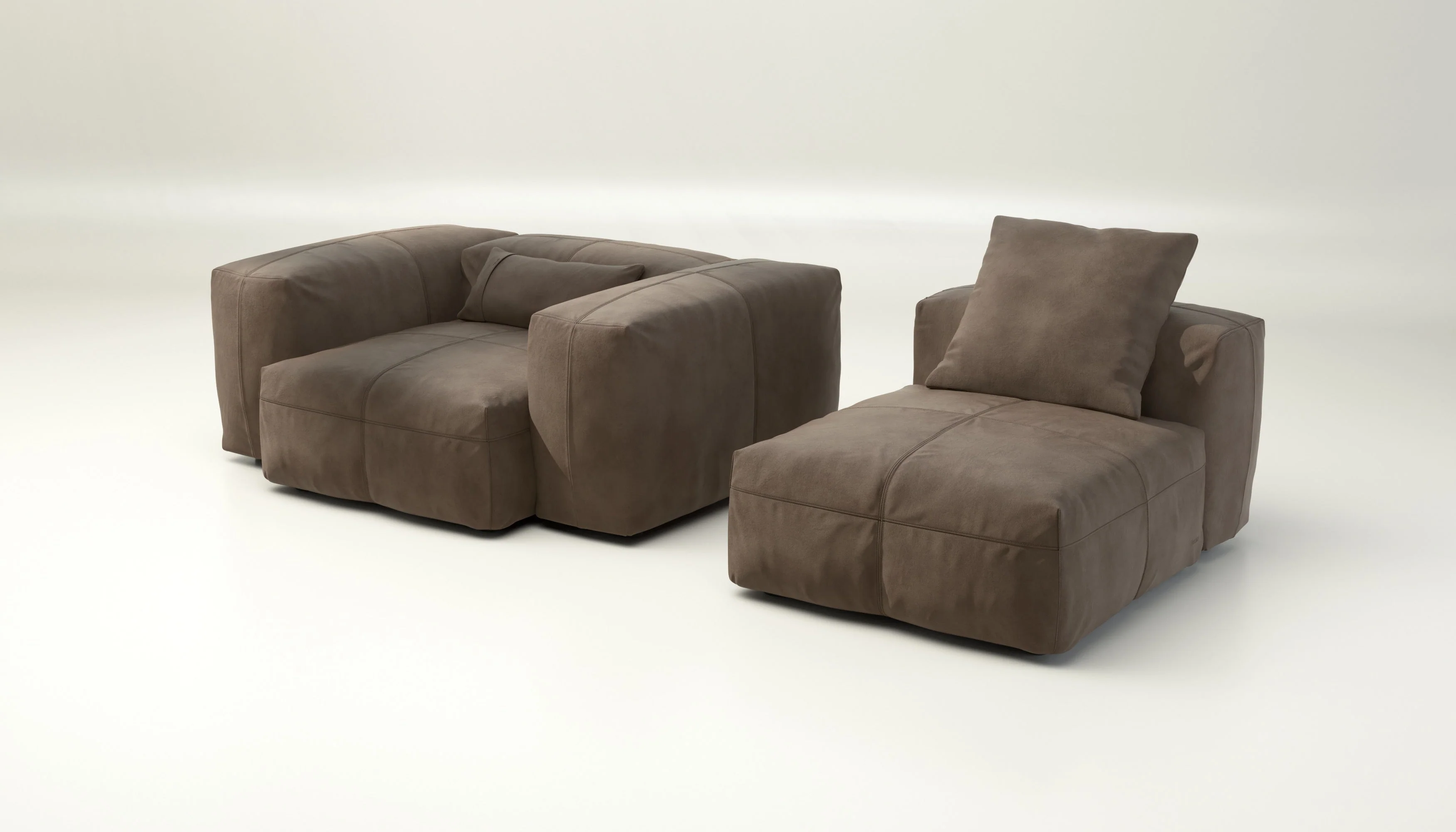 vetsak | Sofa Set 02 Medium - Leather - Cacao | Modulaire Sofa | 2.5 Zits | Big Sofa - Image 4