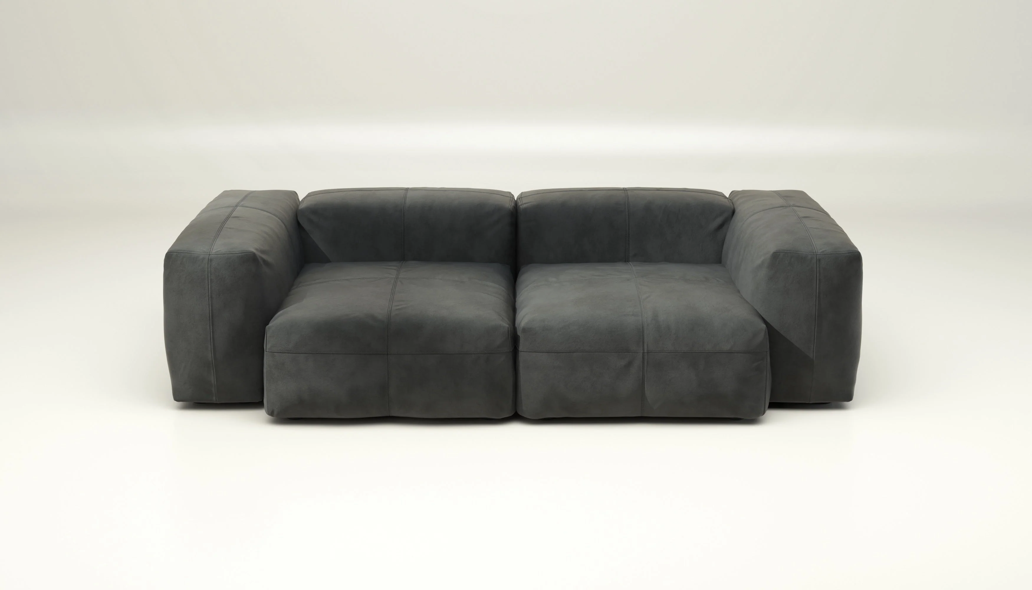 vetsak | Sofa Set 02 Medium - Leather - Dark Grey | Modulaire Sofa | 2.5 Zits | Big Sofa - Image 2