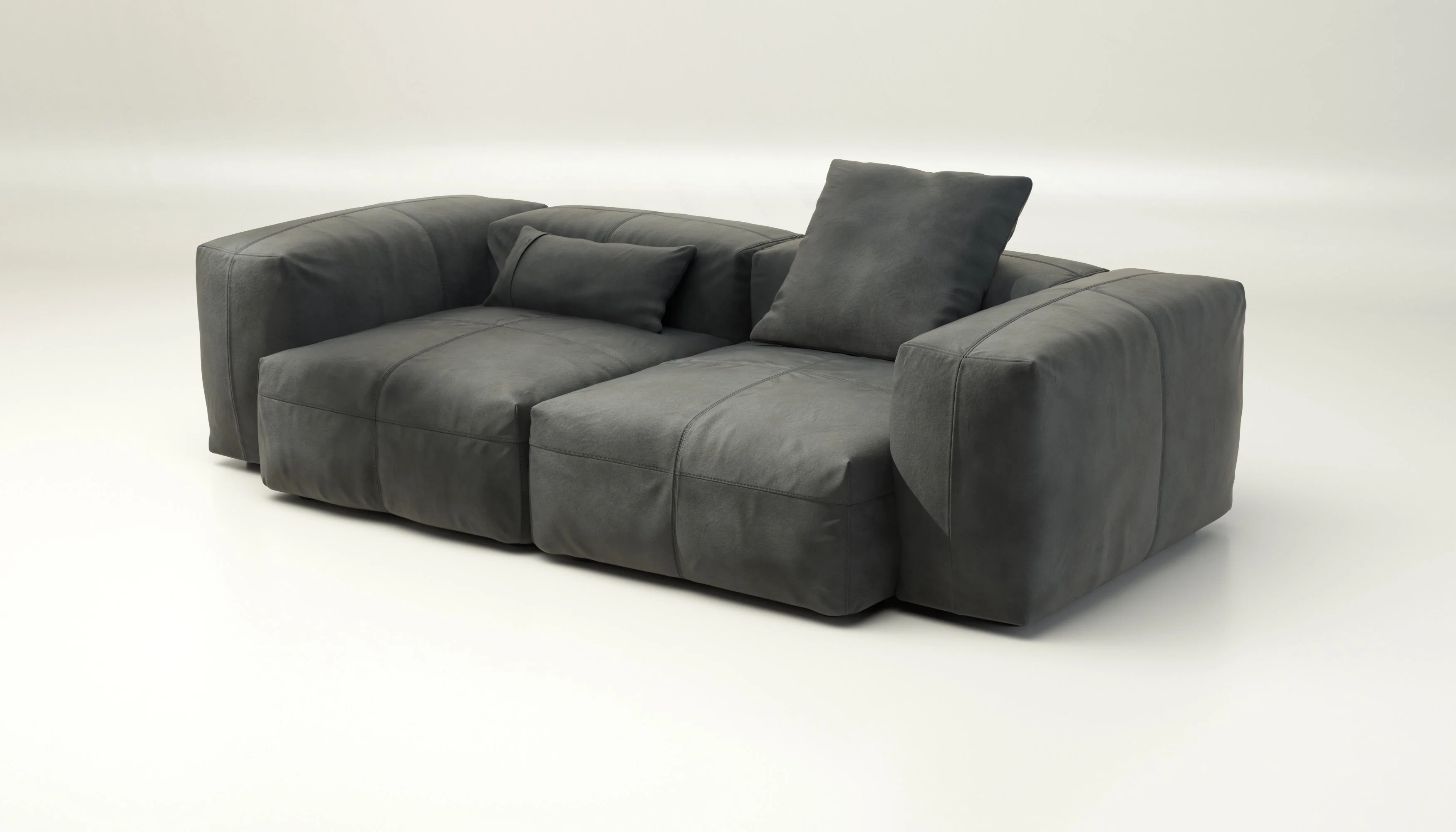 vetsak | Sofa Set 02 Medium - Leather - Dark Grey | Modulaire Sofa | 2.5 Zits | Big Sofa - Image 3