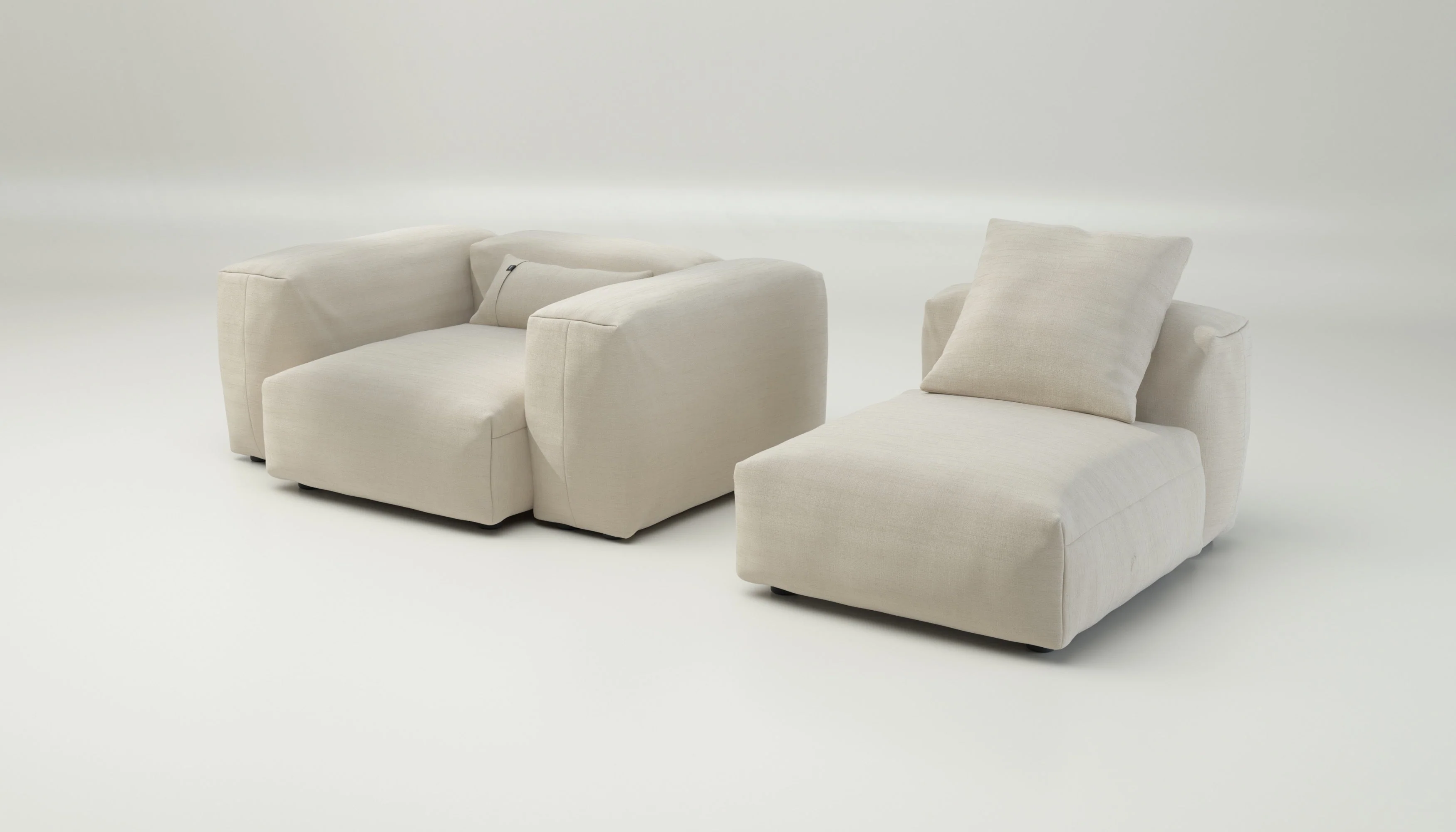 vetsak | Sofa Set 02 Medium - Pique - Beige | Modular Sofa | 2.5 Seater | Big Sofa - Image 4