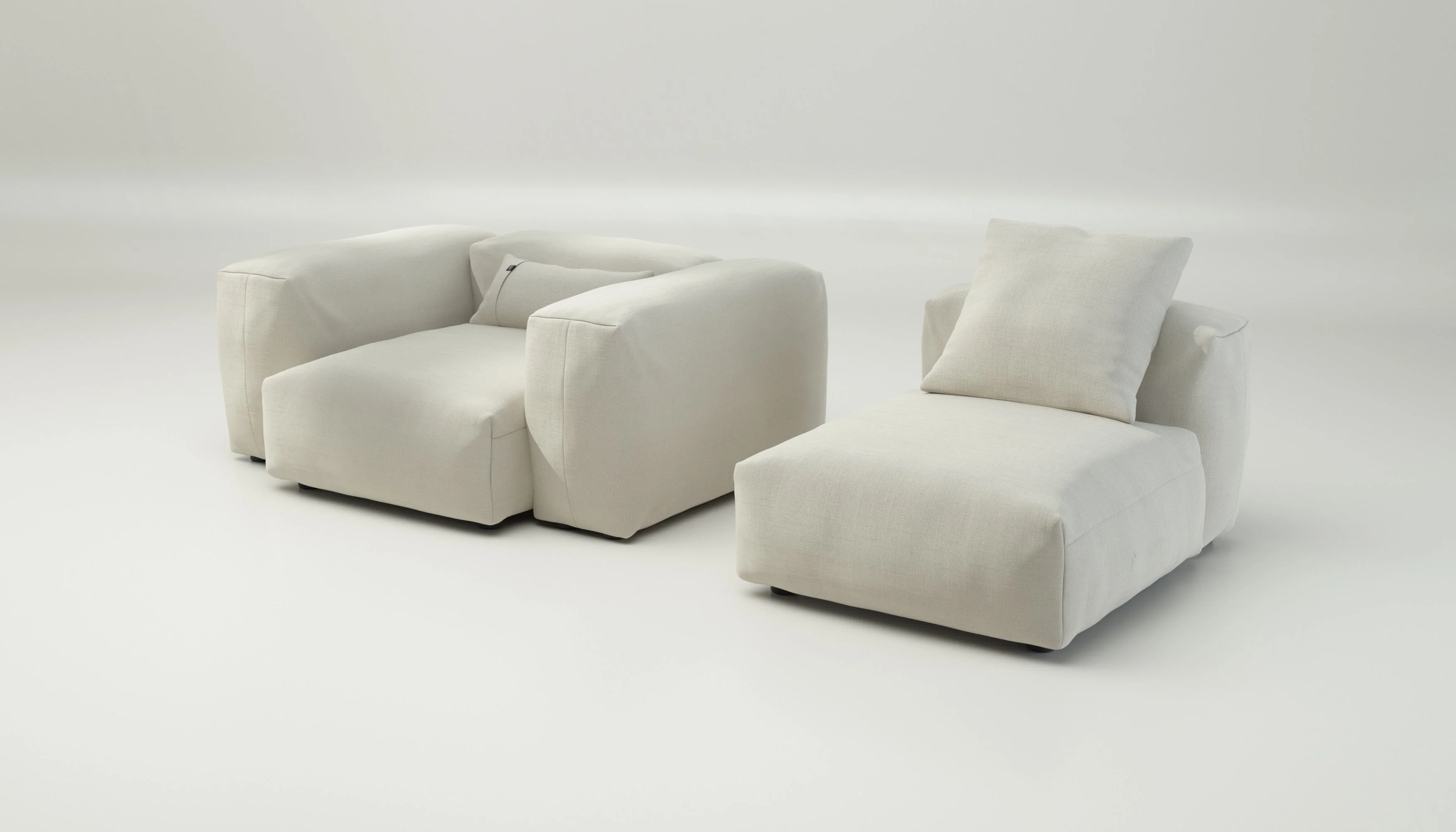vetsak | Sofa Set 02 Medium - Pique - Creme | Modulaire Sofa | 2.5 Zits | Big Sofa - Image 4