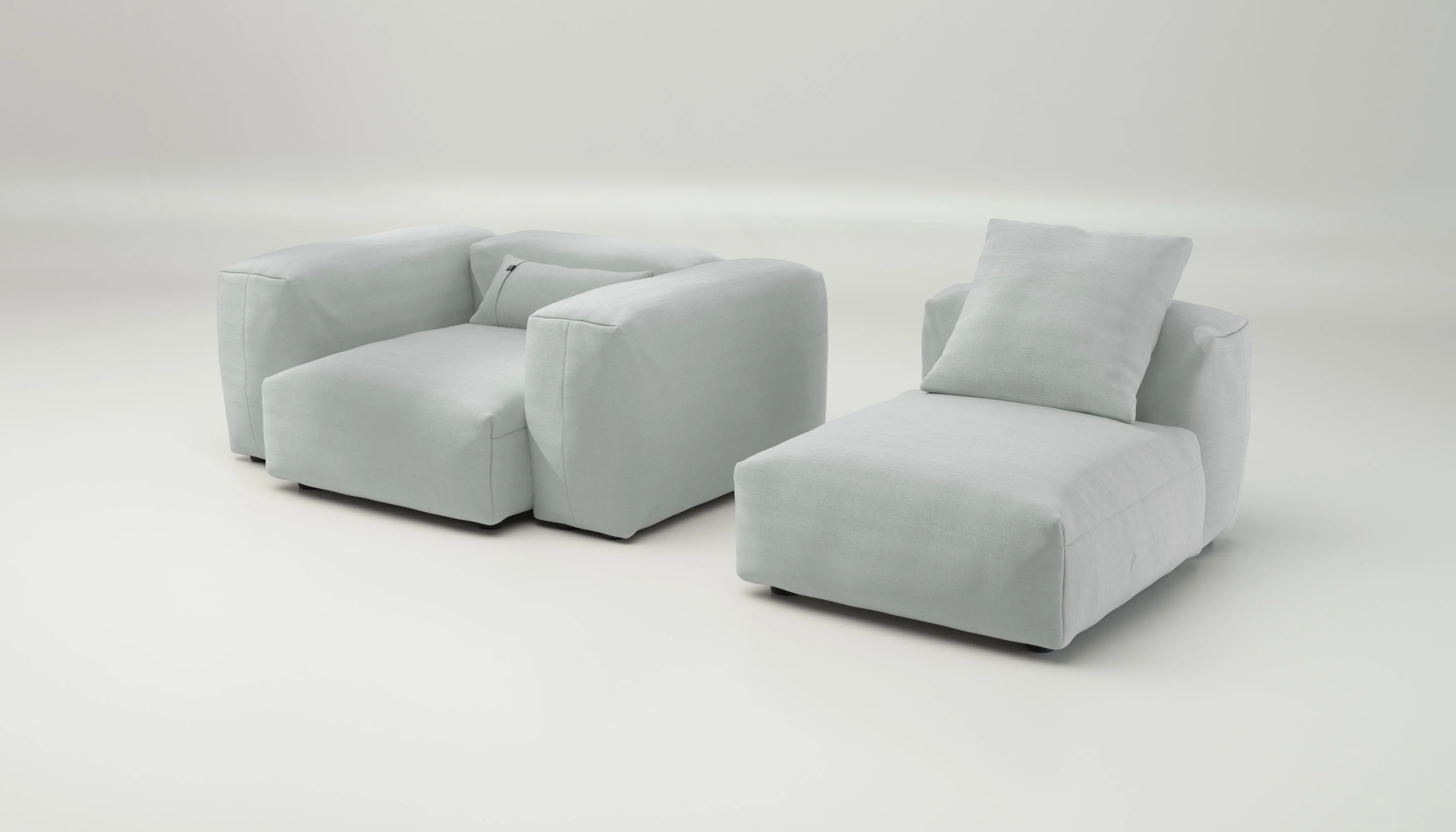 vetsak | Sofa Set 02 Medium - Pique - Light Grey | Modular Sofa | 2.5 Seater | Big Sofa - Image 4