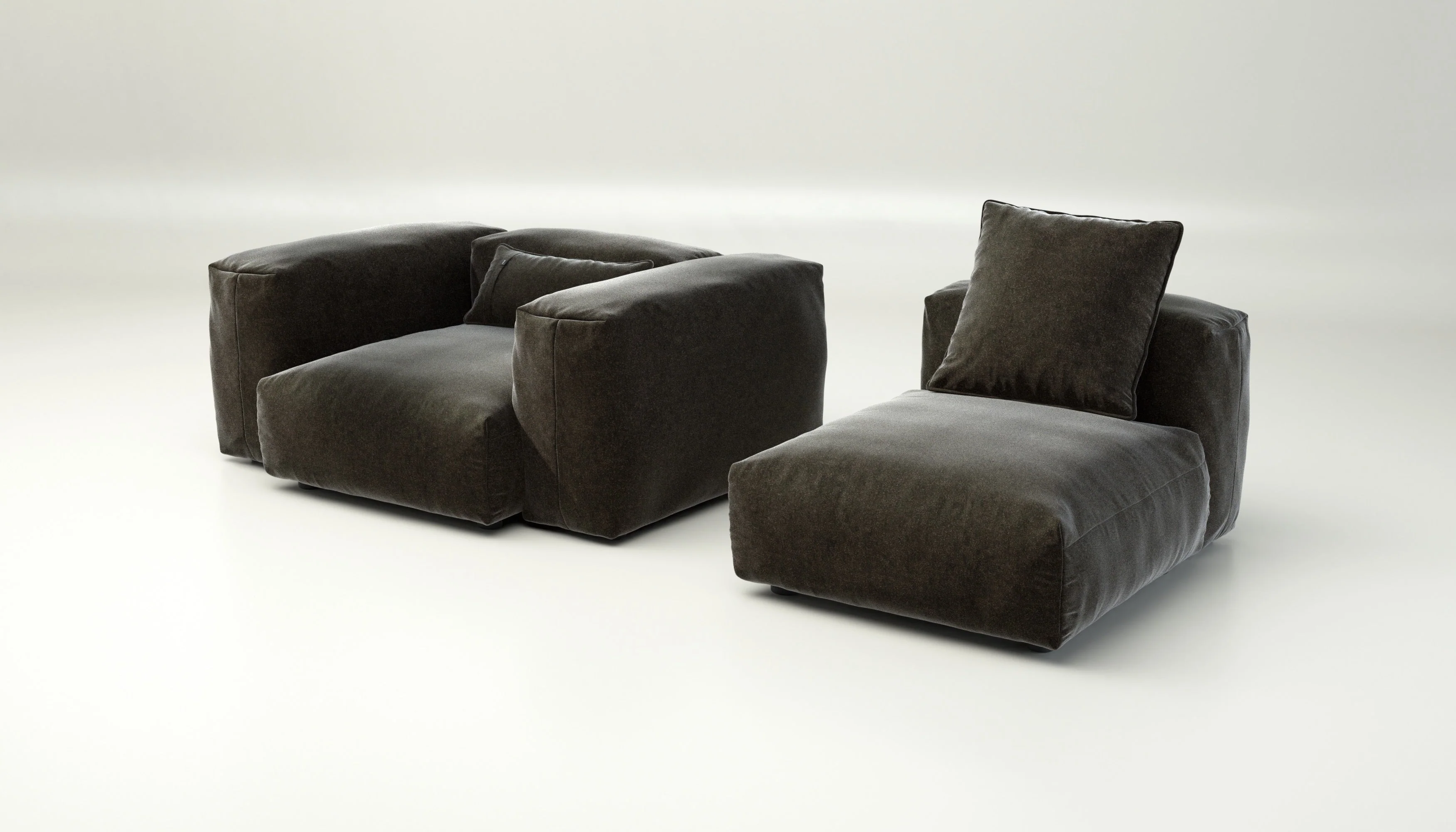 vetsak | Sofa Set 02 Medium - Suave - Anthracite | Modular Sofa | 2.5 Seater | Big Sofa - Image 4