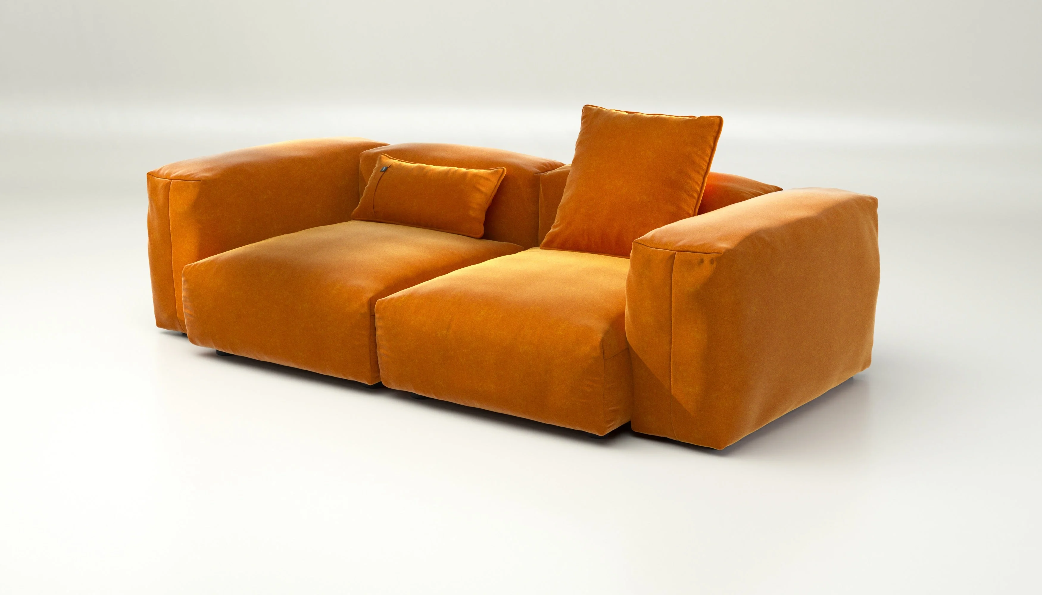 vetsak | Sofa Set 02 Medium - Suave - Orange Blaze | Modular Sofa | 2.5 Seater | Big Sofa - Image 3