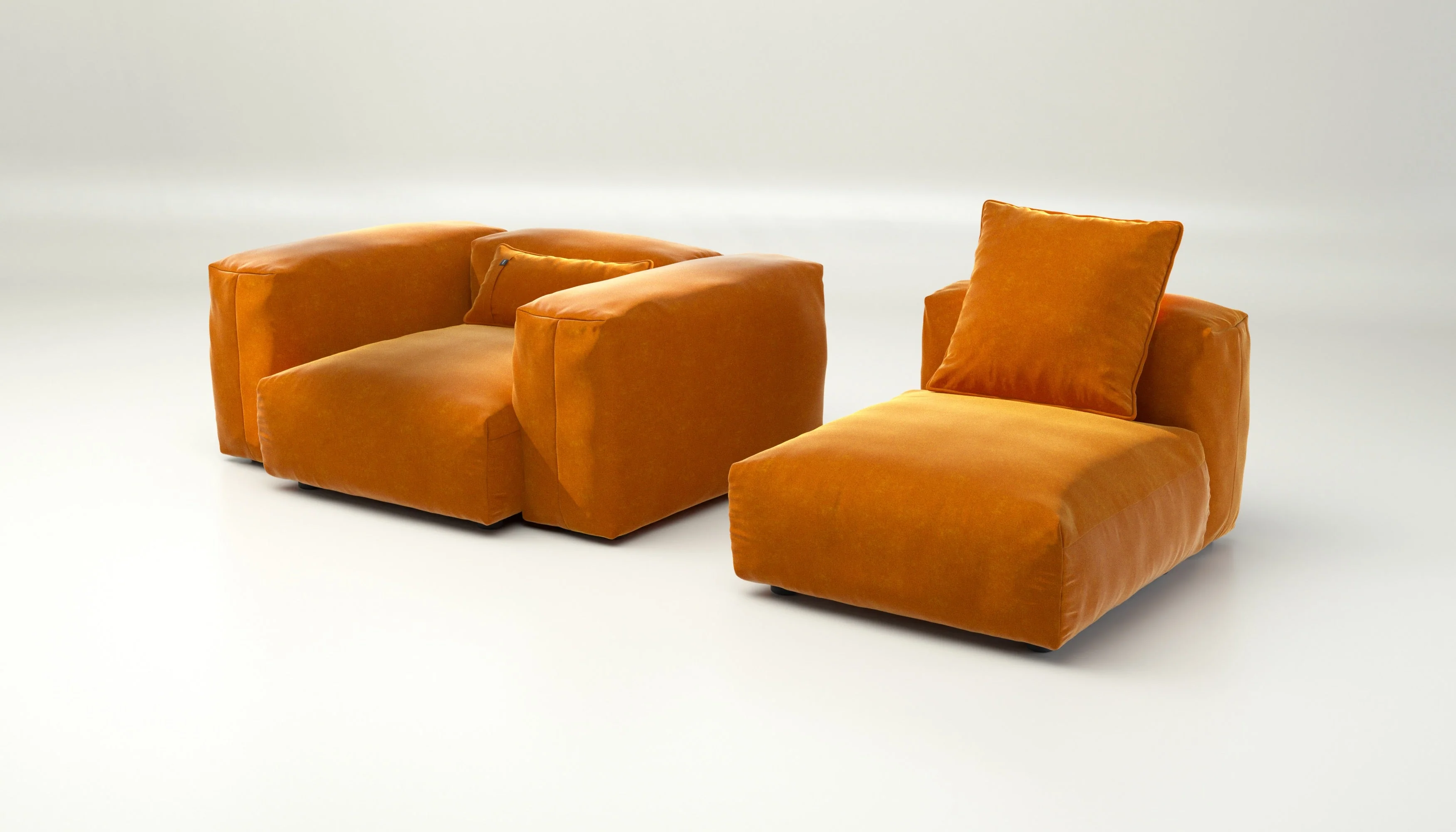 vetsak | Sofa Set 02 Medium - Suave - Orange Blaze | Modular Sofa | 2.5 Seater | Big Sofa - Image 4