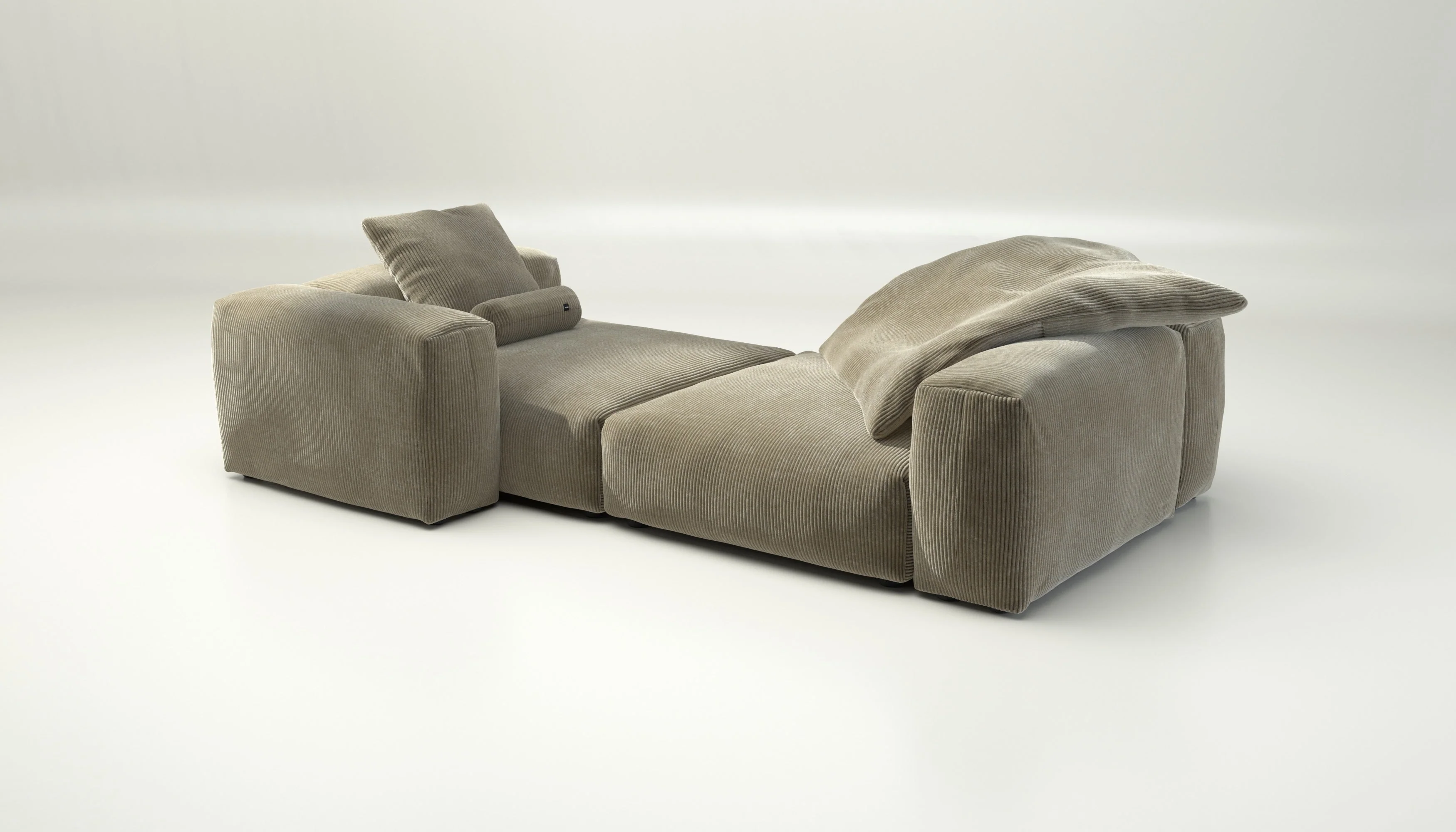 vetsak | Sofa Set 02 XLarge - Cord Velour - Khaki | Modulaire Sofa | 3.5 Zits | Big Sofa - Image 4