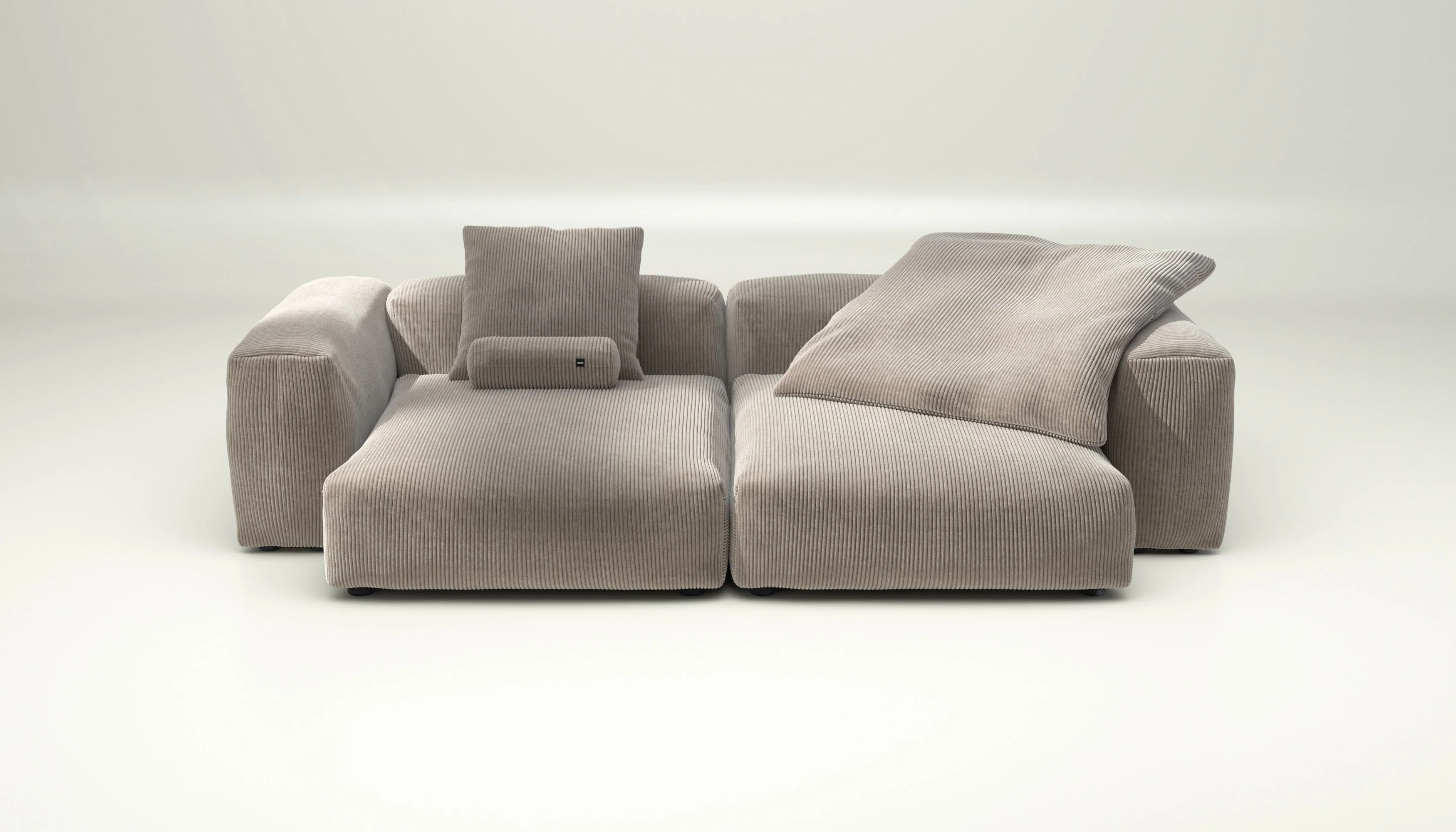 vetsak | Sofa Set 02 XLarge - Cord Velour - Platinum | Modulaire Sofa | 3.5 Zits | Big Sofa