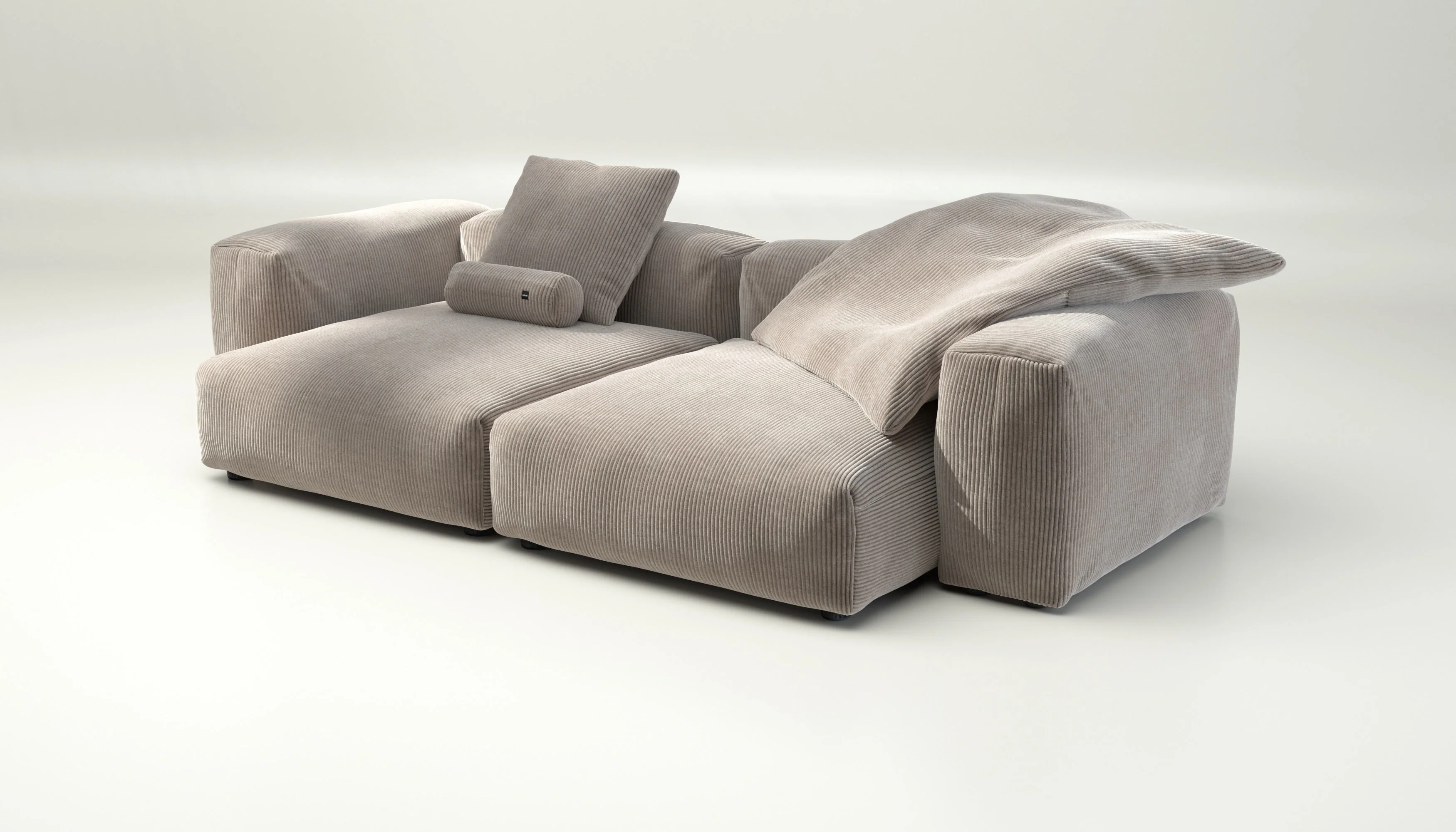 vetsak | Sofa Set 02 XLarge - Cord Velour - Platinum | Modulaire Sofa | 3.5 Zits | Big Sofa - Image 3