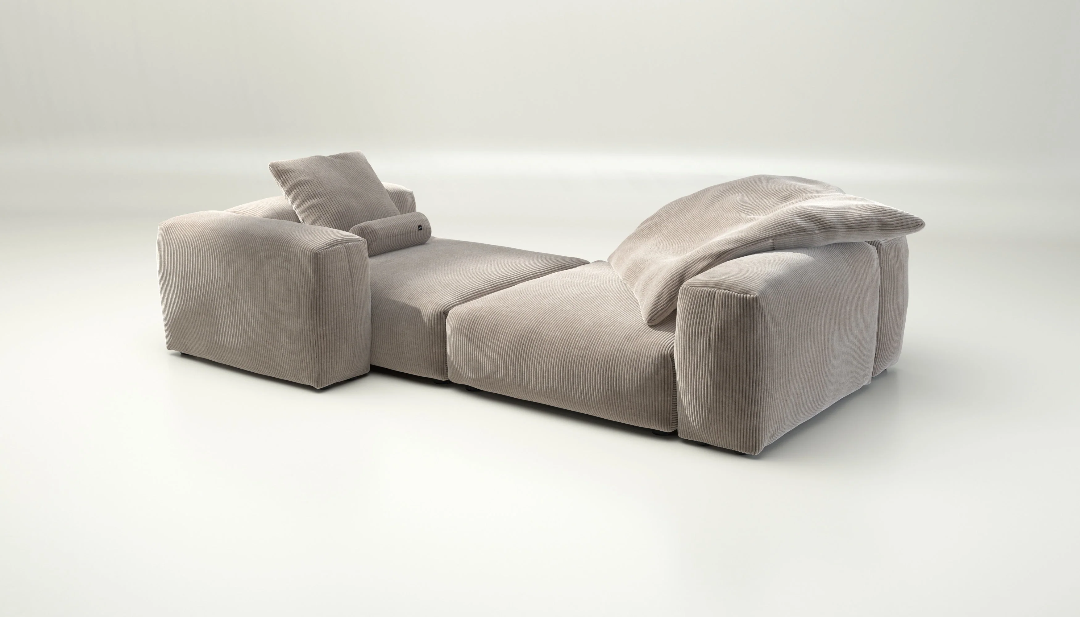 vetsak | Sofa Set 02 XLarge - Cord Velour - Platinum | Modulaire Sofa | 3.5 Zits | Big Sofa - Image 4