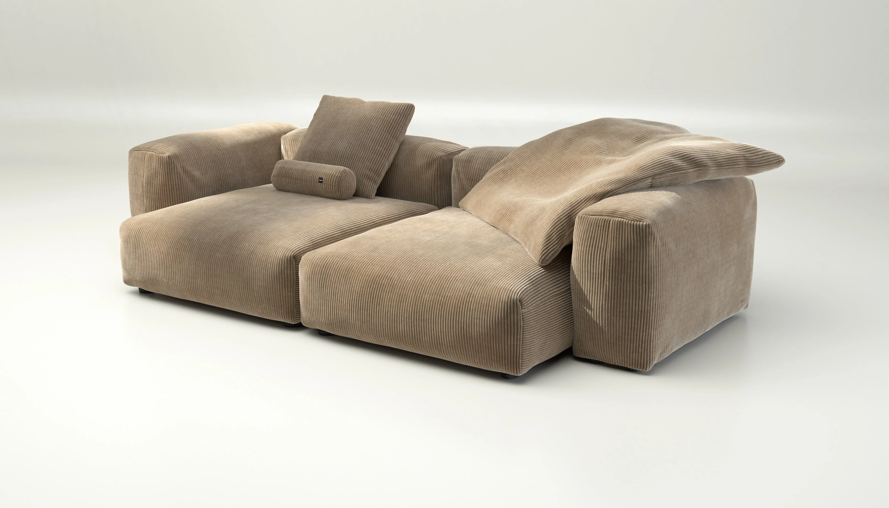 vetsak | Sofa Set 02 XLarge - Cord Velour - Sand | Modulaire Sofa | 3.5 Zits | Big Sofa - Image 3