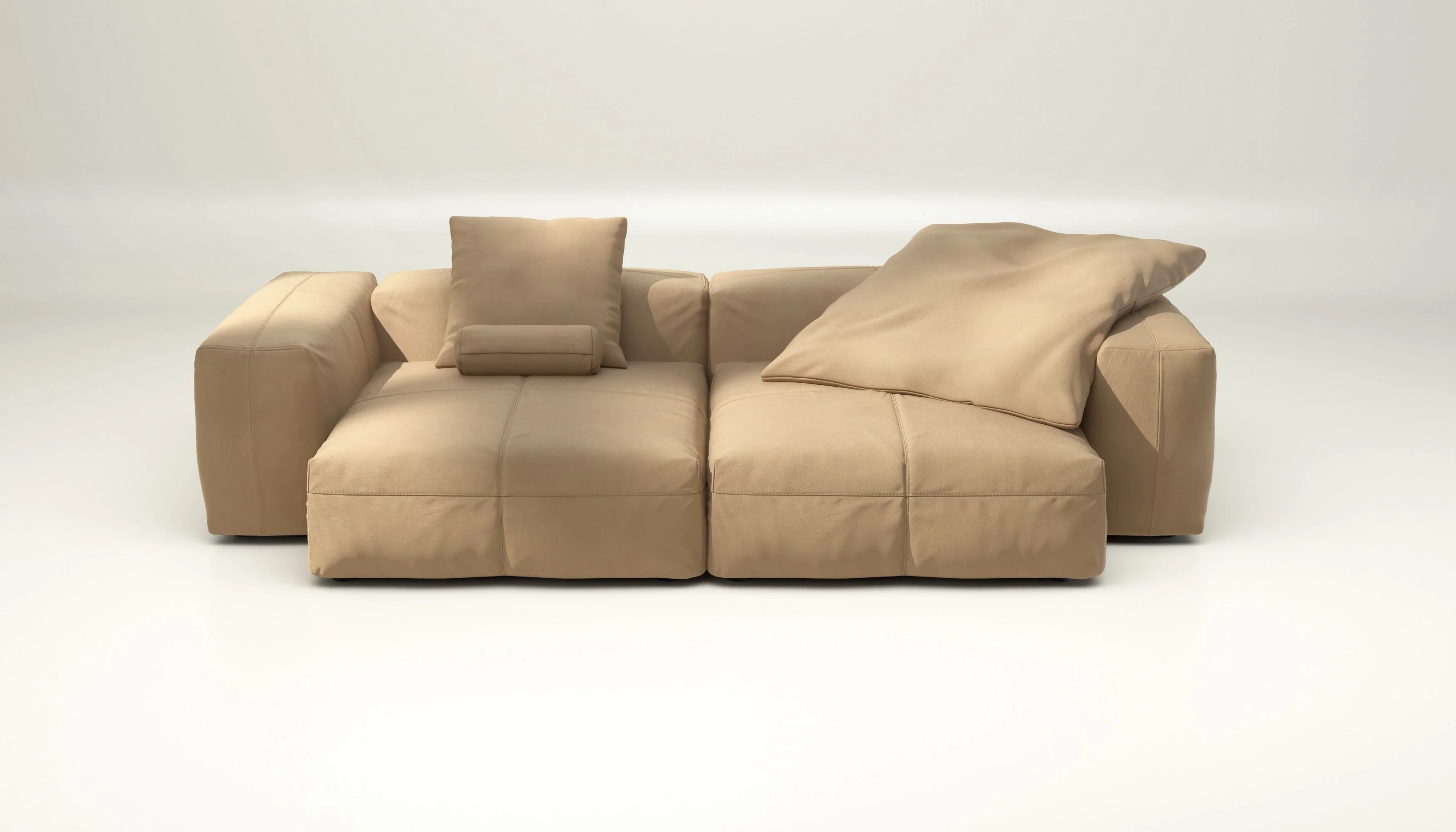 vetsak | Sofa Set 02 XLarge - Leather - Beige | Modulaire Sofa | 3.5 Zits | Big Sofa