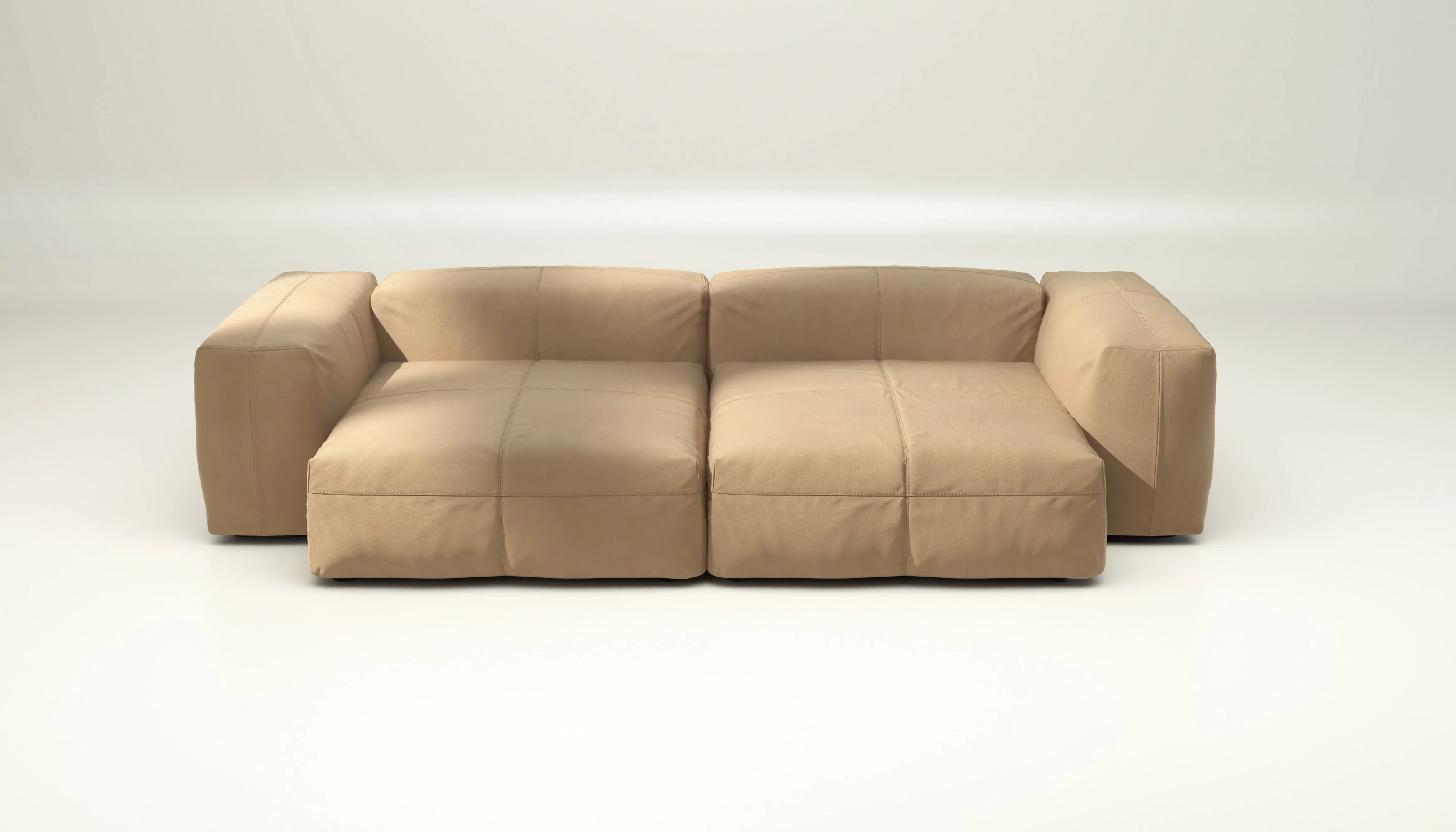 vetsak | Sofa Set 02 XLarge - Leather - Beige | Modulaire Sofa | 3.5 Zits | Big Sofa - Image 2