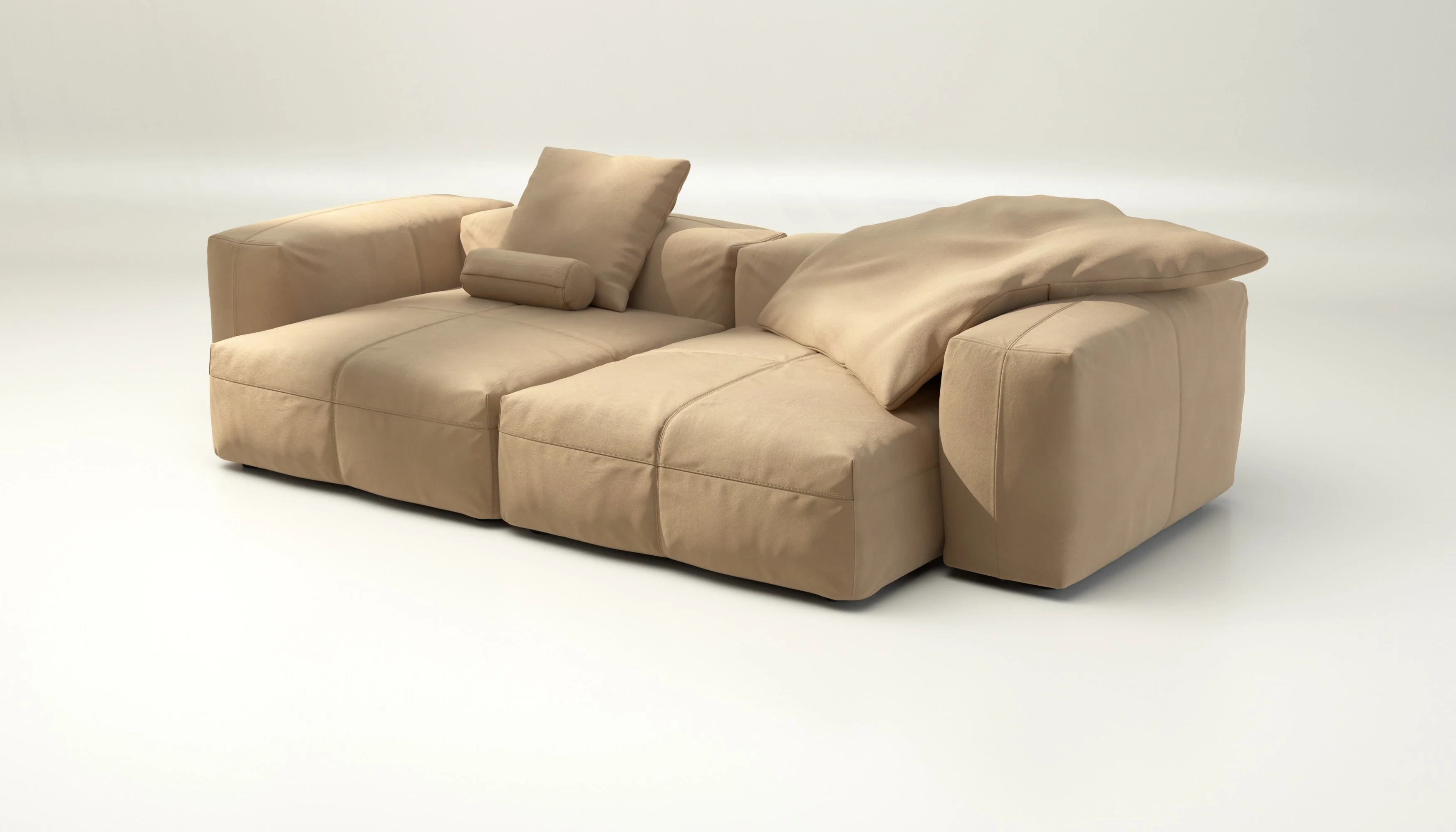 vetsak | Sofa Set 02 XLarge - Leather - Beige | Modulaire Sofa | 3.5 Zits | Big Sofa - Image 3