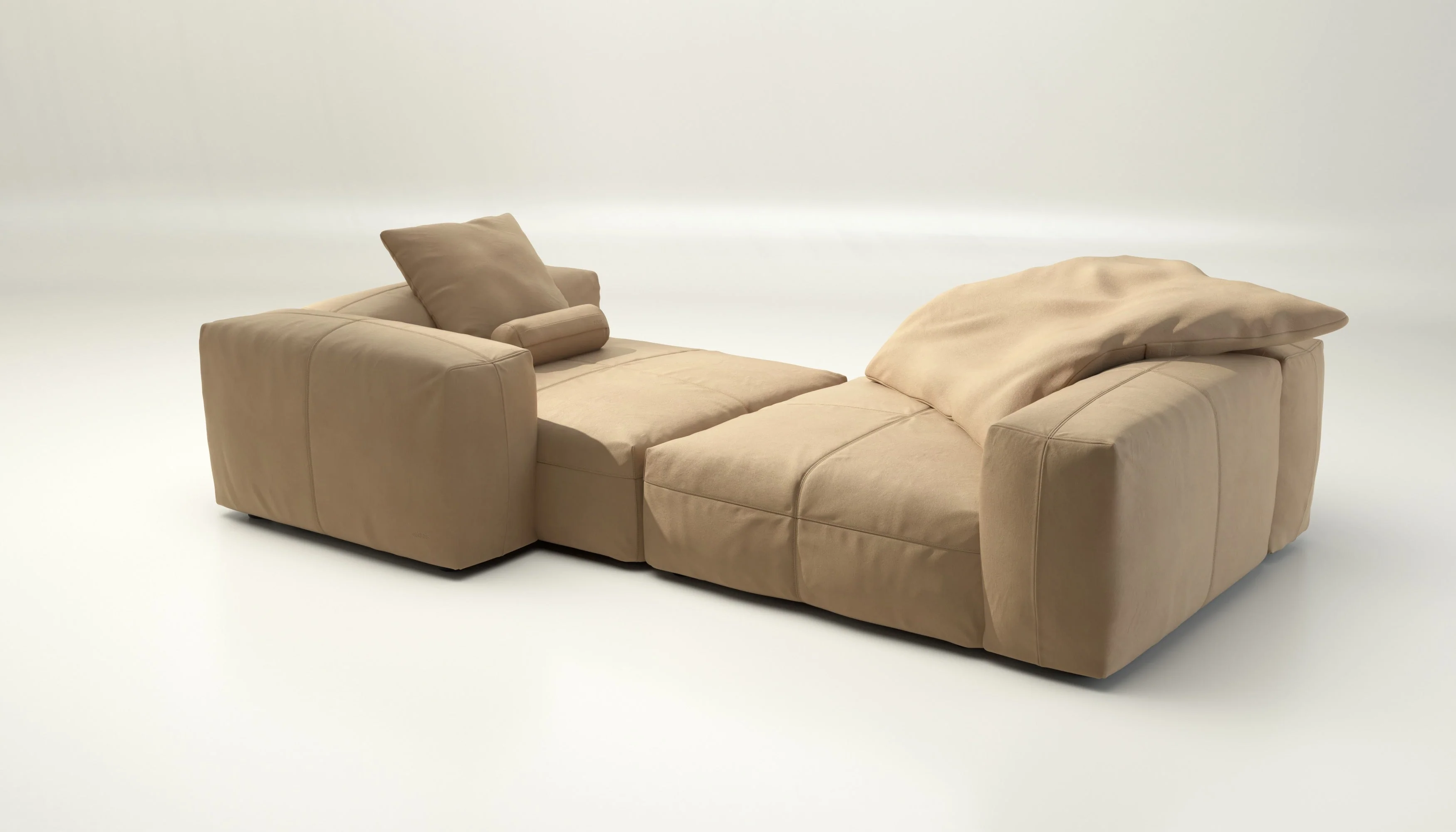 vetsak | Sofa Set 02 XLarge - Leather - Beige | Modulaire Sofa | 3.5 Zits | Big Sofa - Image 4