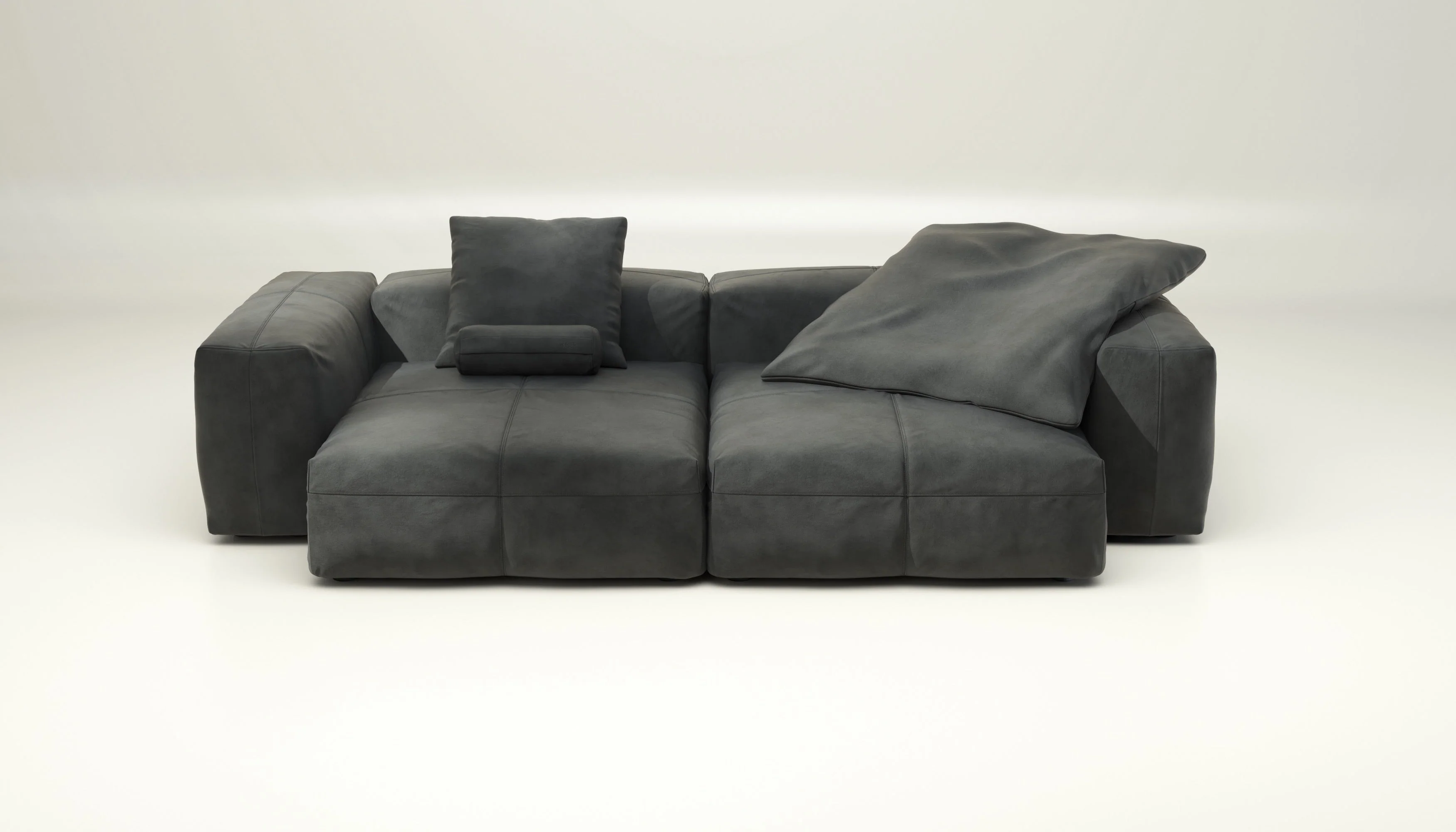 vetsak | Sofa Set 02 XLarge - Leather - Dark Grey | Modulaire Sofa | 3.5 Zits | Big Sofa