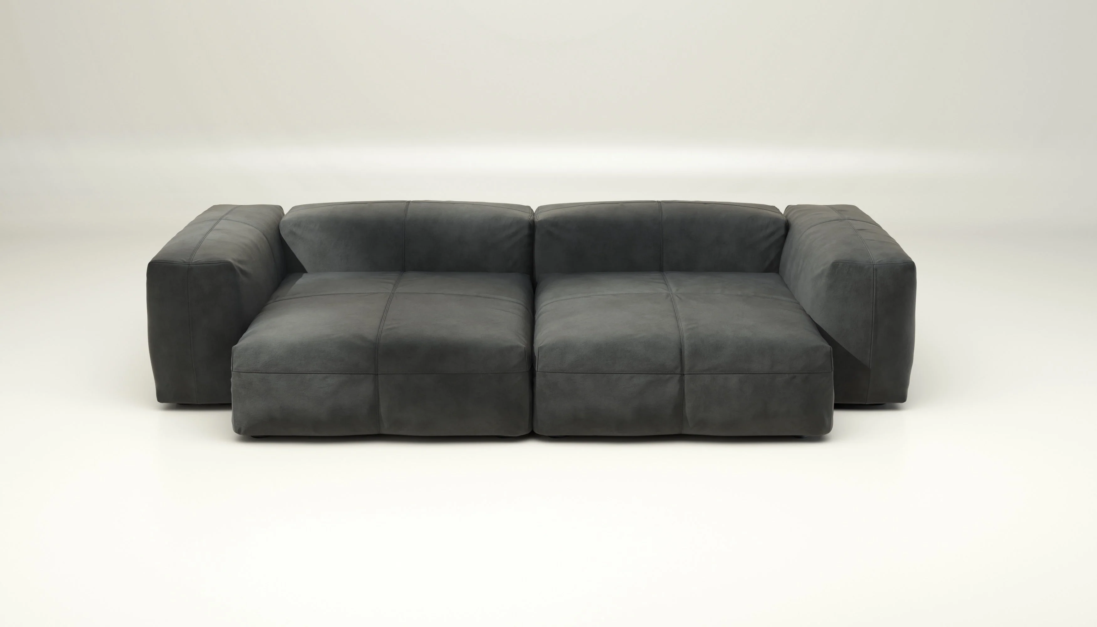 vetsak | Sofa Set 02 XLarge - Leather - Dark Grey | Modulaire Sofa | 3.5 Zits | Big Sofa - Image 2