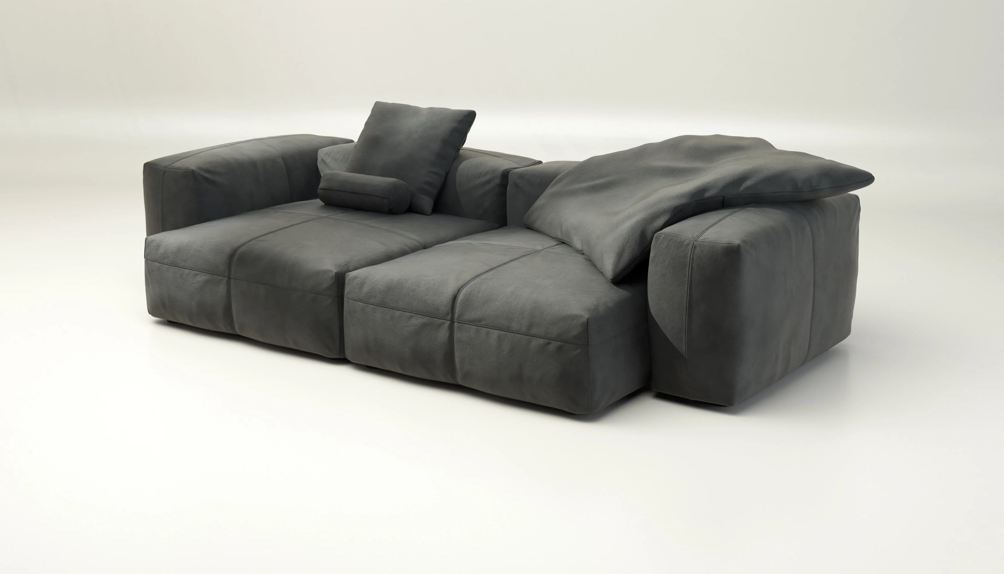 vetsak | Sofa Set 02 XLarge - Leather - Dark Grey | Modulaire Sofa | 3.5 Zits | Big Sofa - Image 3