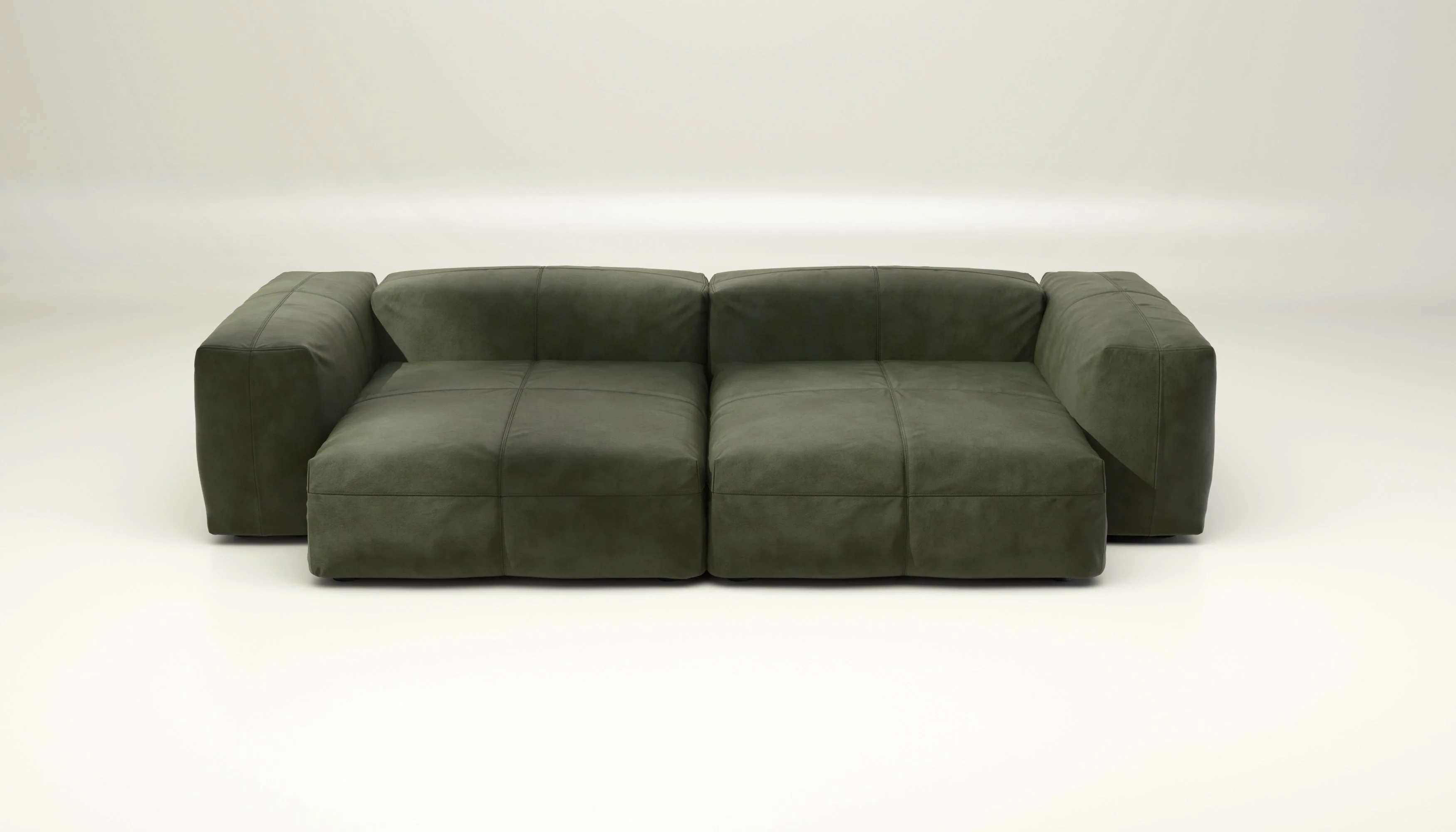 vetsak | Sofa Set 02 XLarge - Leather - Olive | Modulaire Sofa | 3.5 Zits | Big Sofa - Image 2