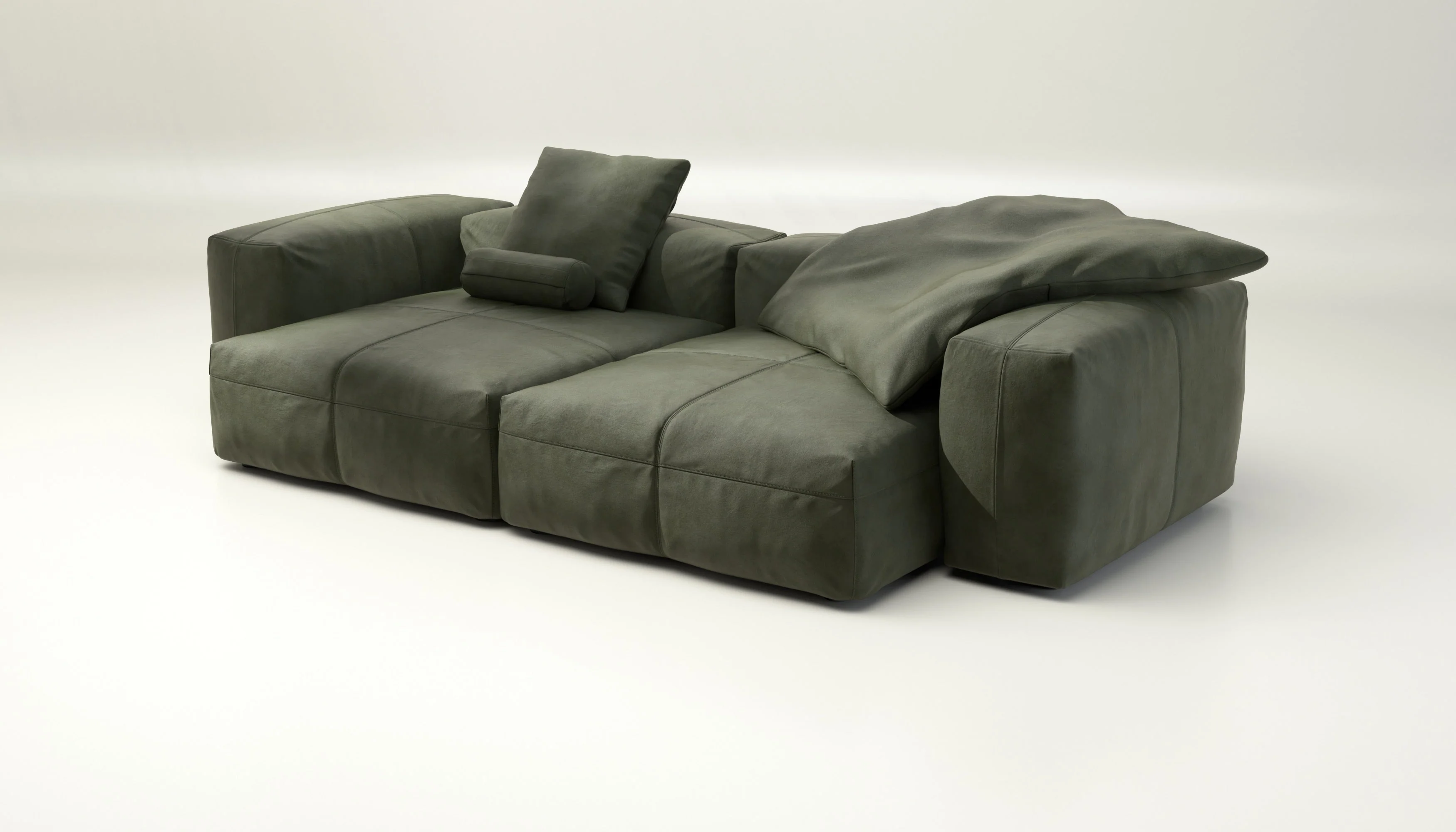 vetsak | Sofa Set 02 XLarge - Leather - Olive | Modulaire Sofa | 3.5 Zits | Big Sofa - Image 3