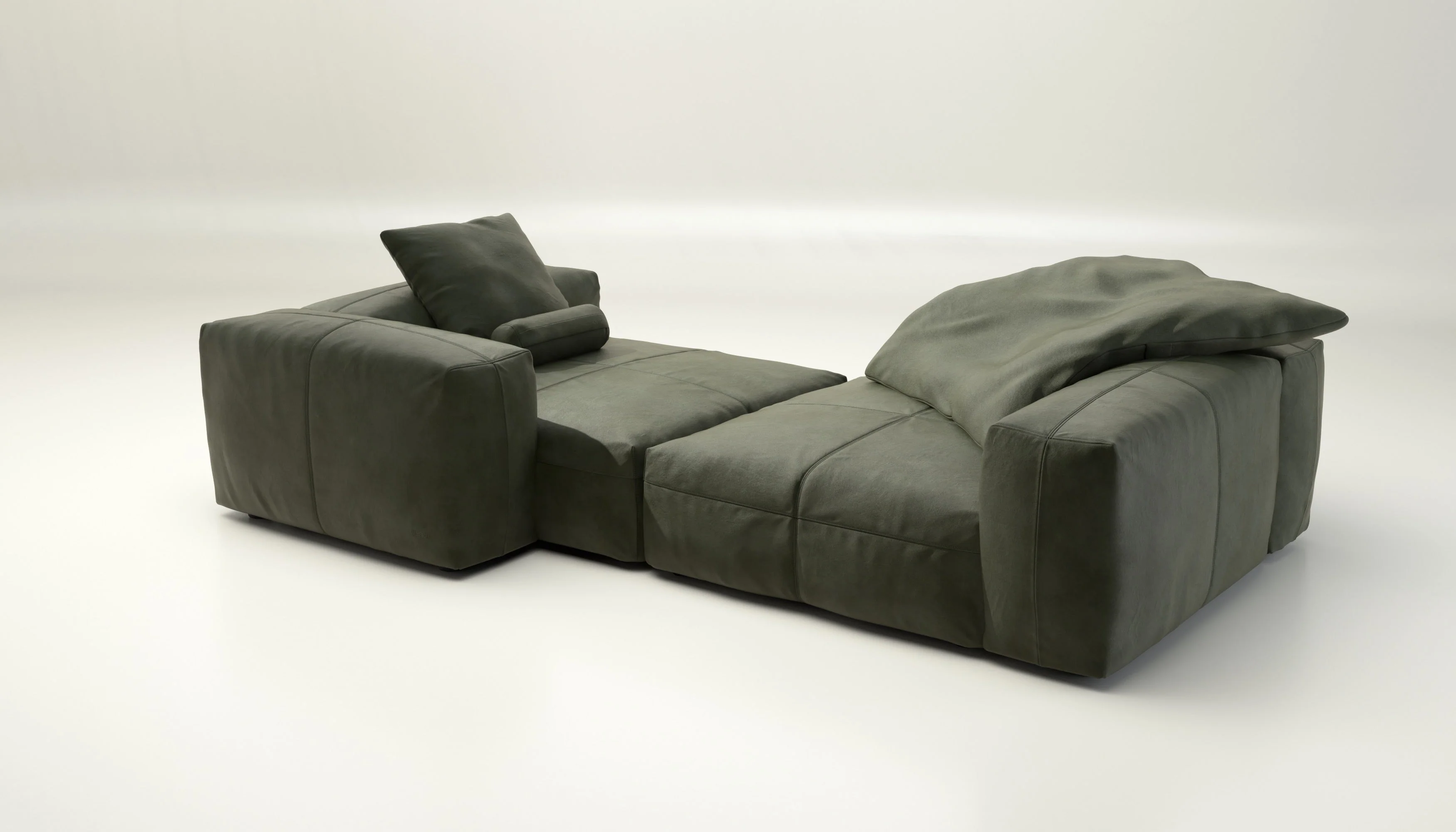 vetsak | Sofa Set 02 XLarge - Leather - Olive | Modulaire Sofa | 3.5 Zits | Big Sofa - Image 4