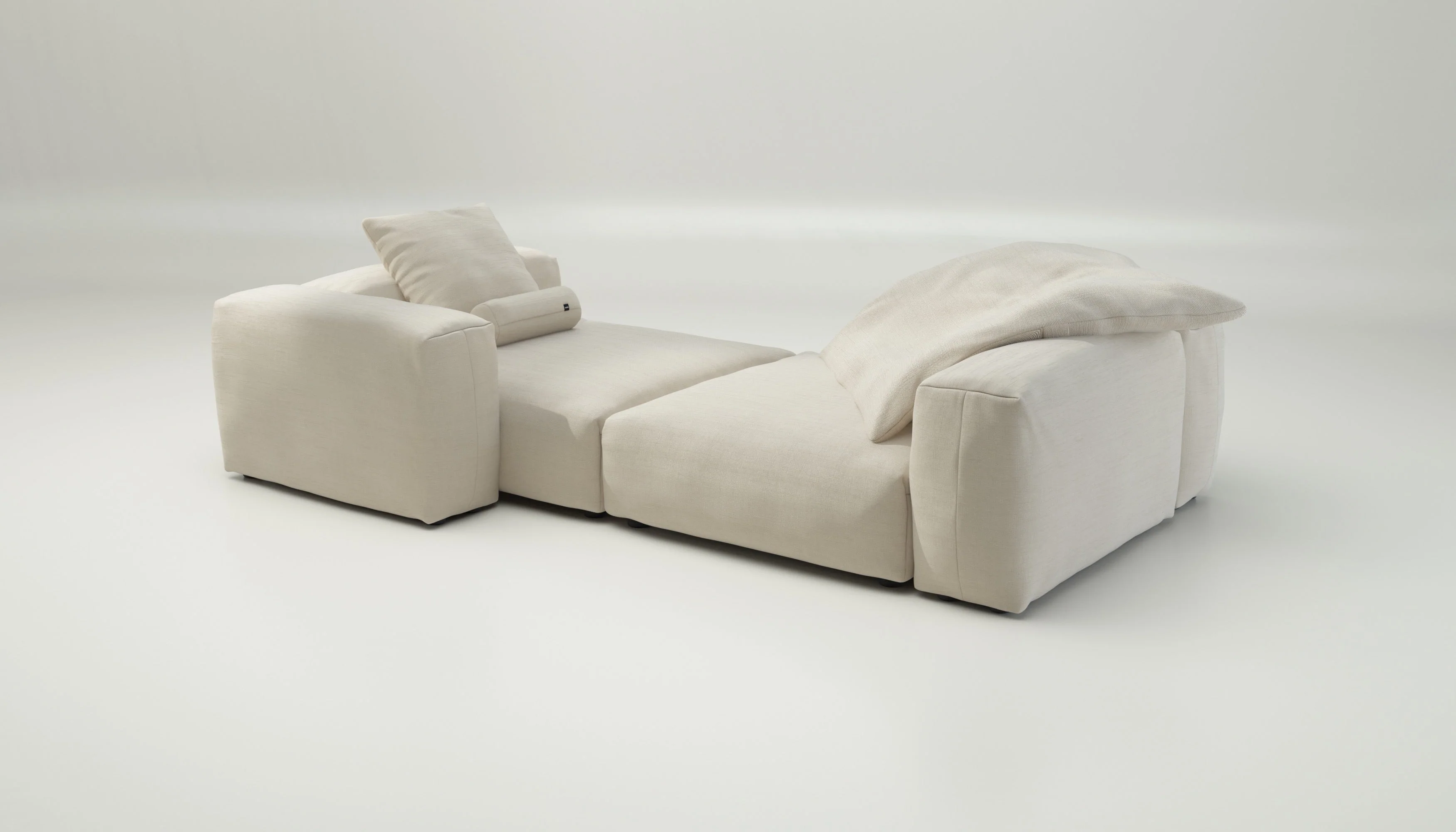 vetsak | Sofa Set 02 XLarge - Pique - Beige | Modular Sofa | 3.5 Seater | Big Sofa - Image 4
