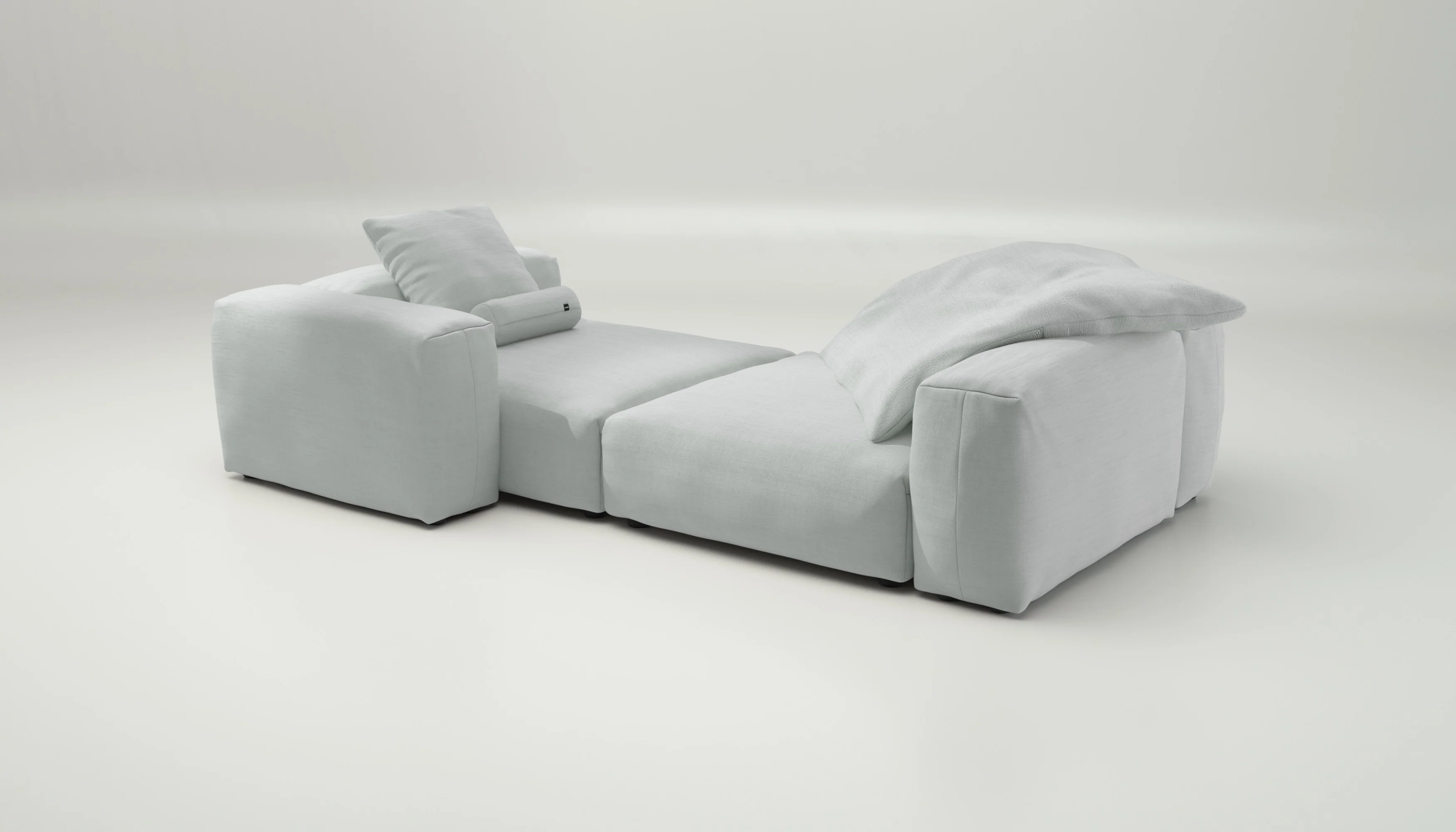 vetsak | Sofa Set 02 XLarge - Pique - Light Grey | Modular Sofa | 3.5 Seater | Big Sofa - Image 4