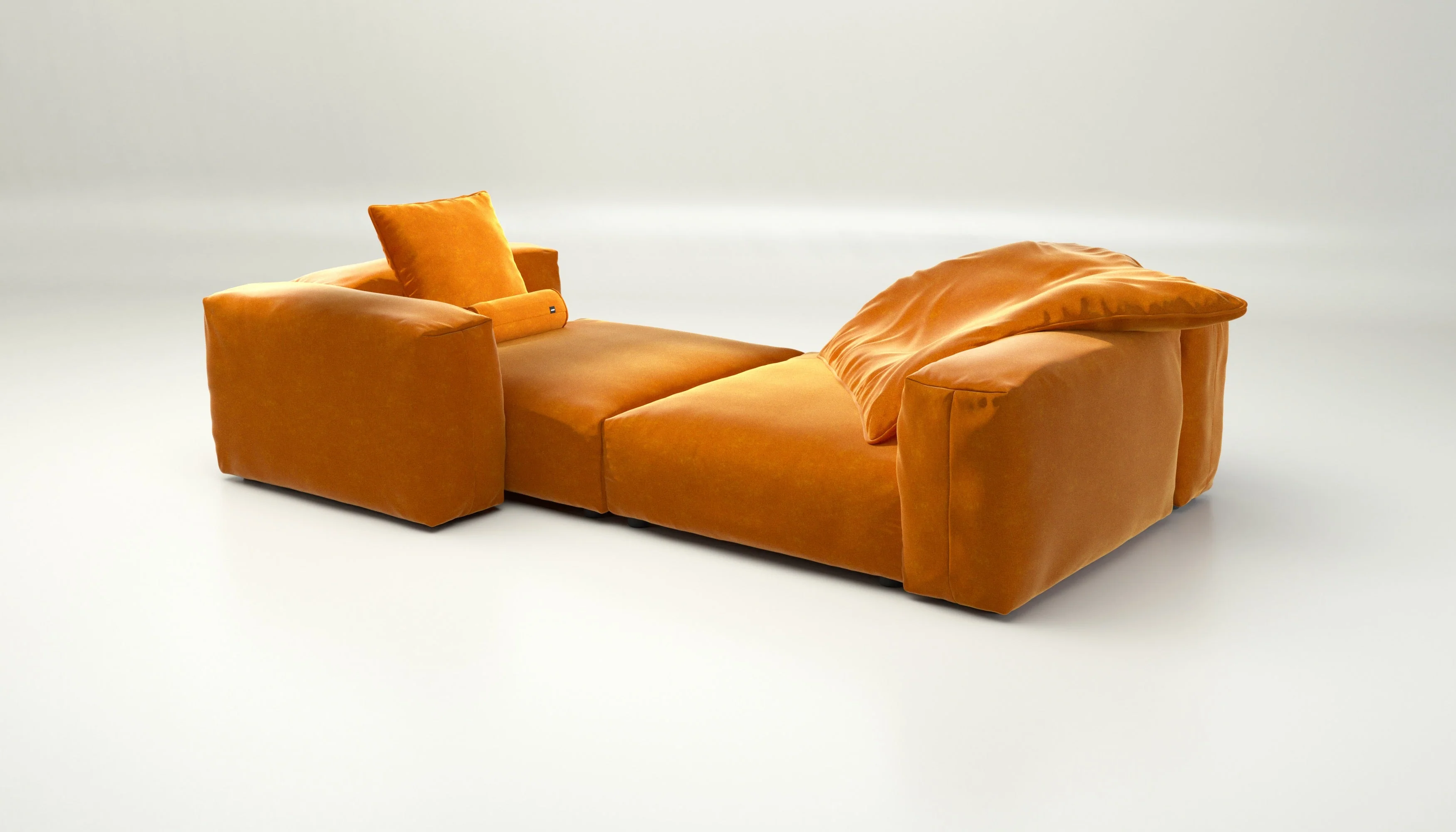 vetsak | Sofa Set 02 XLarge - Suave - Orange Blaze | Modular Sofa | 3.5 Seater | Big Sofa - Image 4