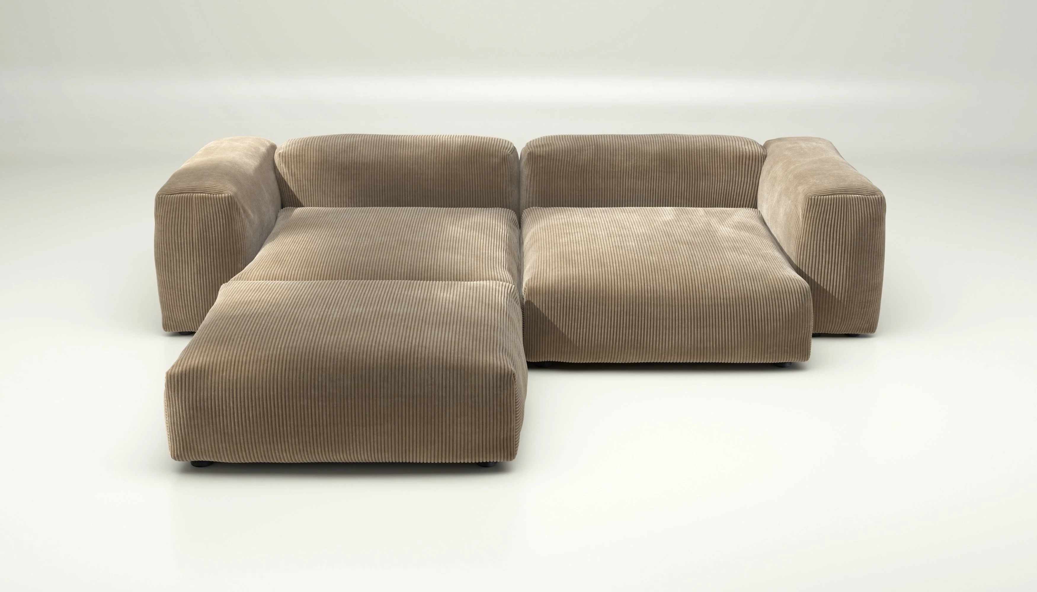 vetsak | Sofa Set 03 - Cord Velour - Sand | Modulaire Sofa | 3.5 Zits | Big Sofa | Hoeksofa - Image 2