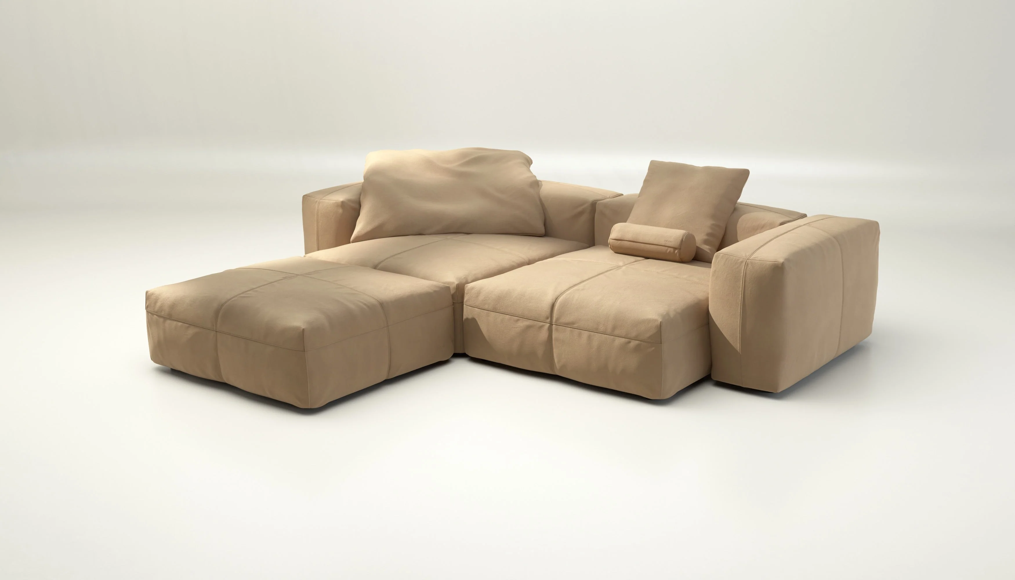 vetsak | Sofa Set 03 - Leather - Beige | Modulaire Sofa | 3.5 Zits | Big Sofa | Hoeksofa - Image 3