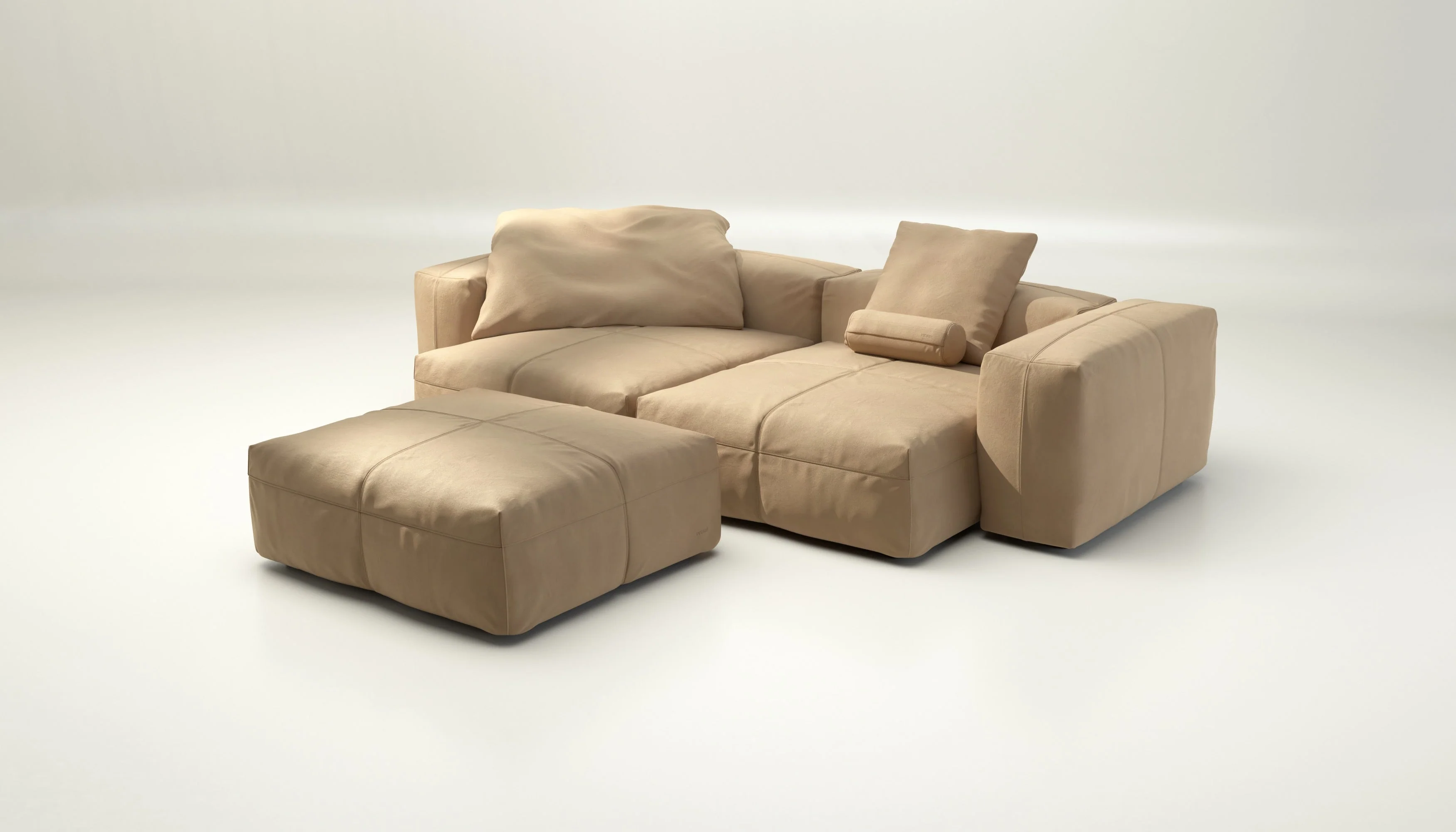 vetsak | Sofa Set 03 - Leather - Beige | Modulaire Sofa | 3.5 Zits | Big Sofa | Hoeksofa - Image 4