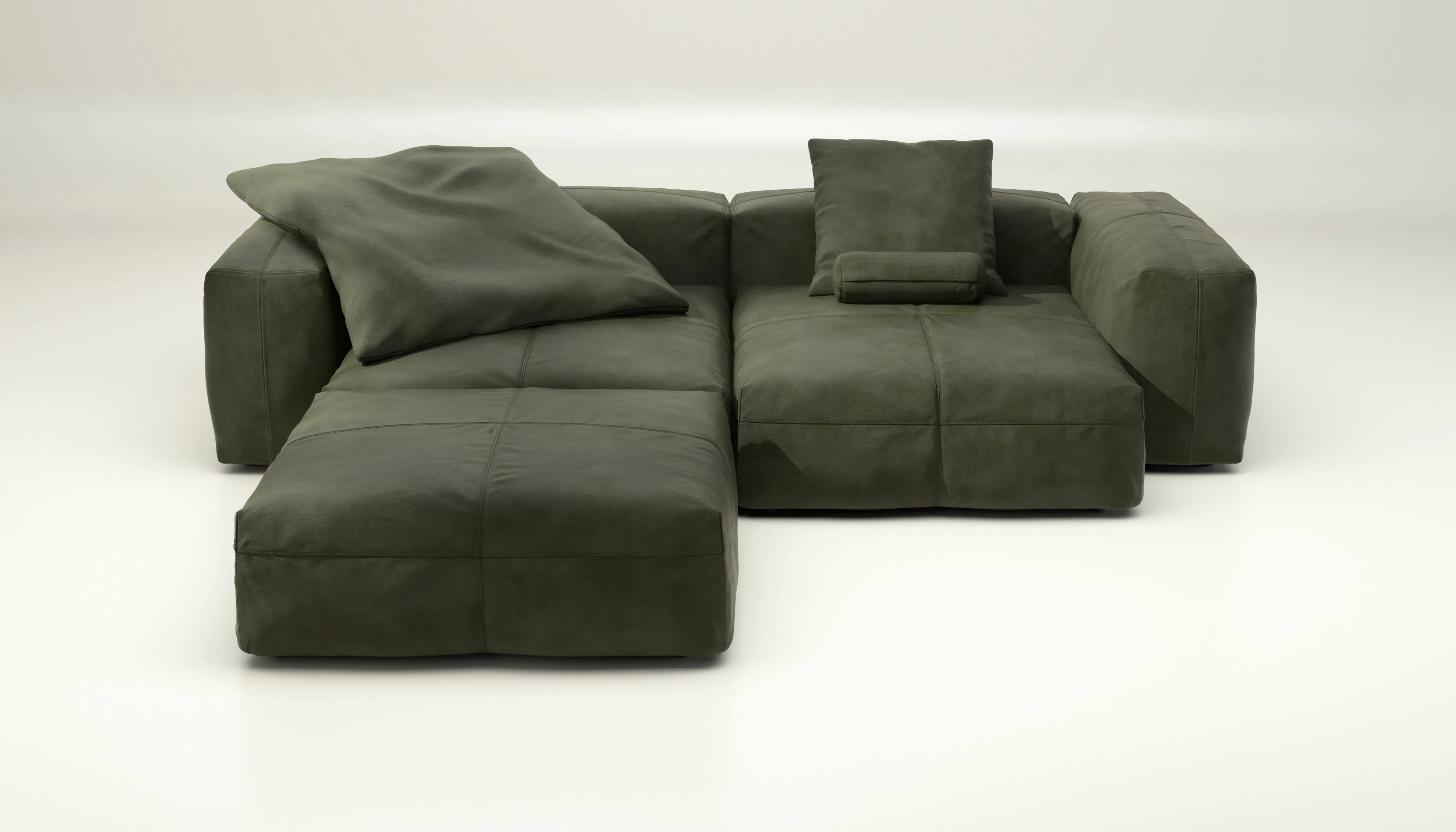 vetsak | Sofa Set 03 - Leather - Olive | Modulaire Sofa | 3.5 Zits | Big Sofa | Hoeksofa