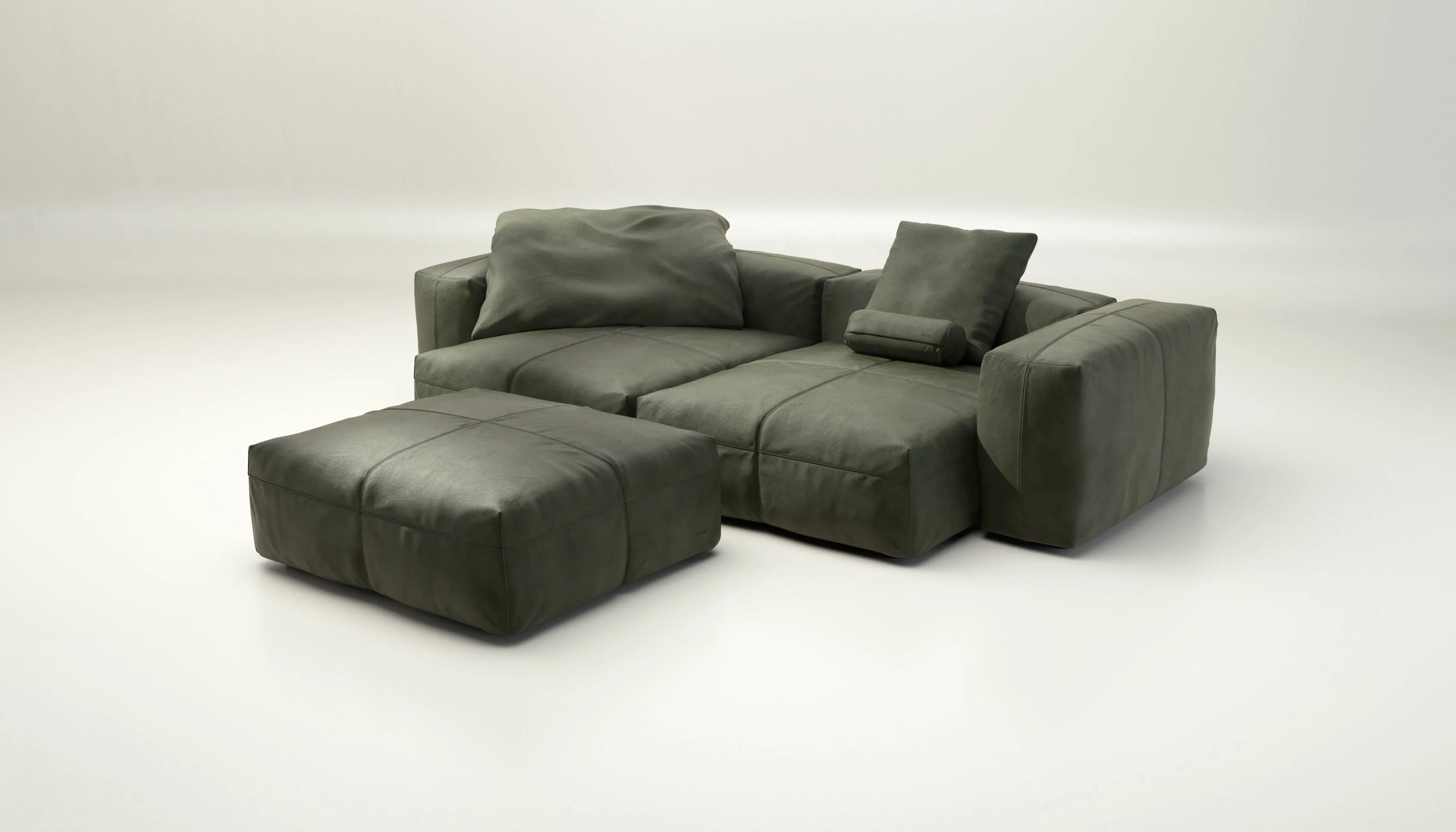 vetsak | Sofa Set 03 - Leather - Olive | Modulaire Sofa | 3.5 Zits | Big Sofa | Hoeksofa - Image 4