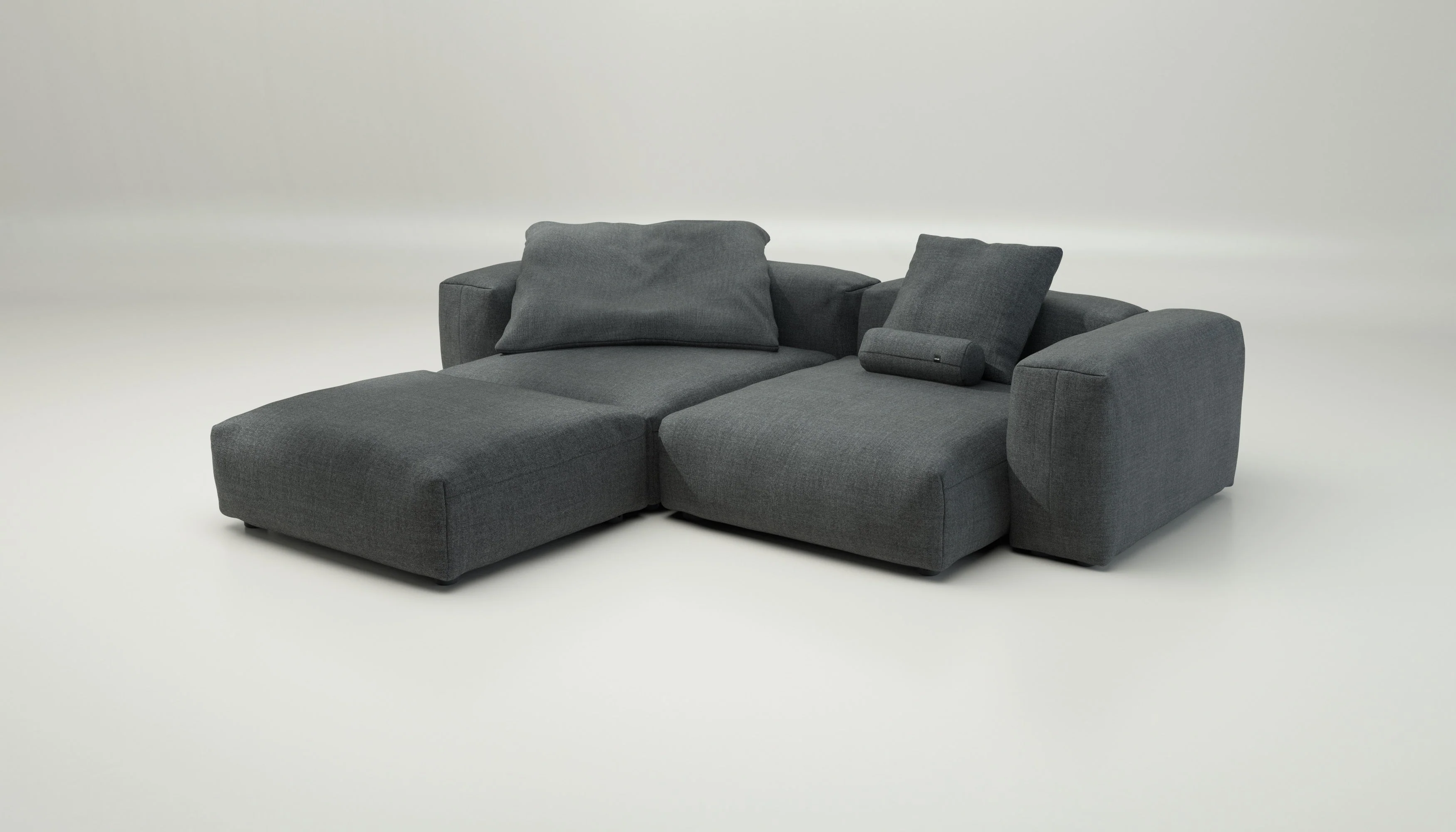 vetsak | Sofa Set 03 - Pique - Dark Grey | Modular Sofa | 3.5 Seater | Big Sofa | Corner Sofa - Image 3