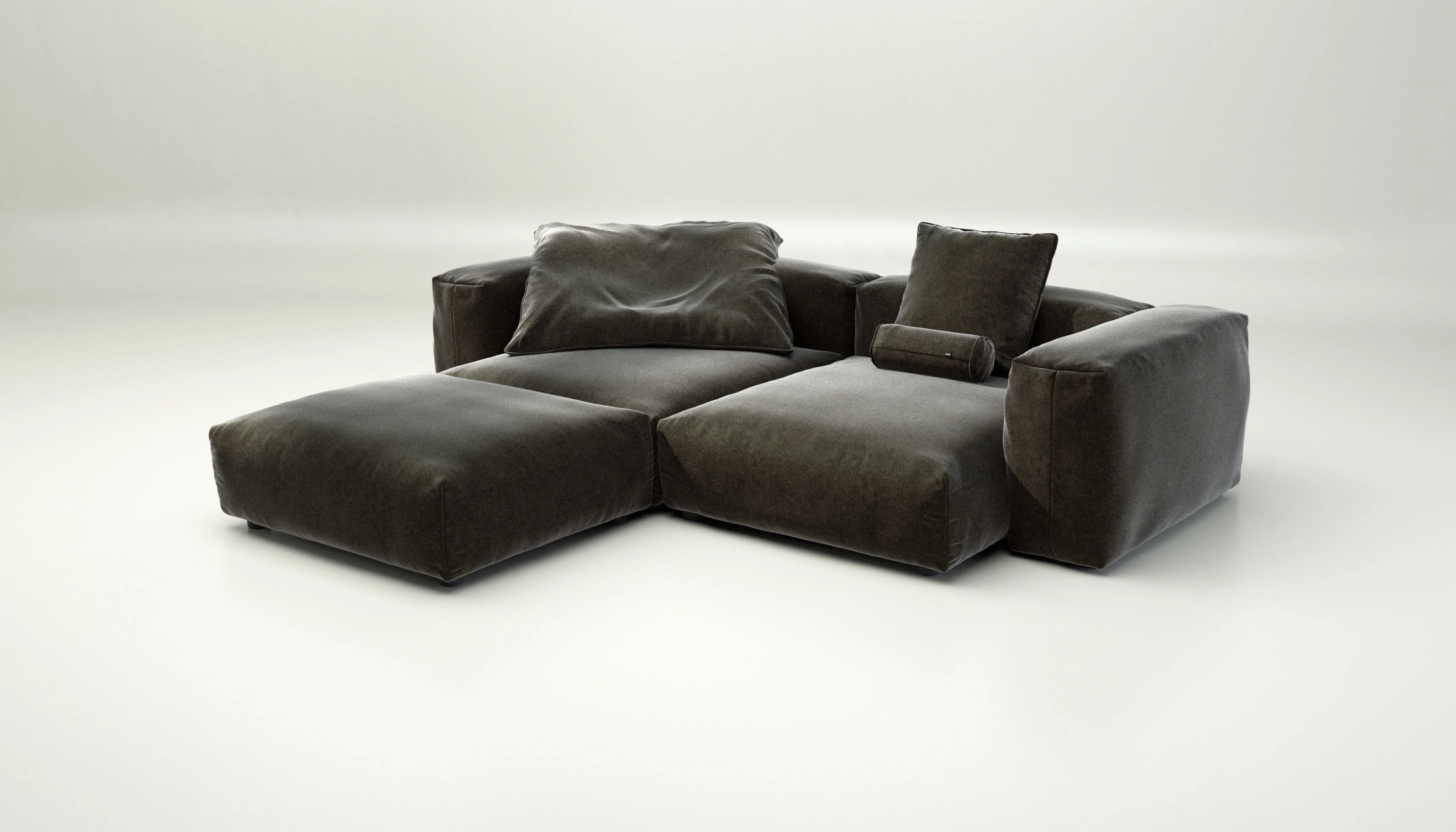 vetsak | Sofa Set 03 - Suave - Anthracite | Modular Sofa | 3.5 Seater | Big Sofa | Corner Sofa - Image 3