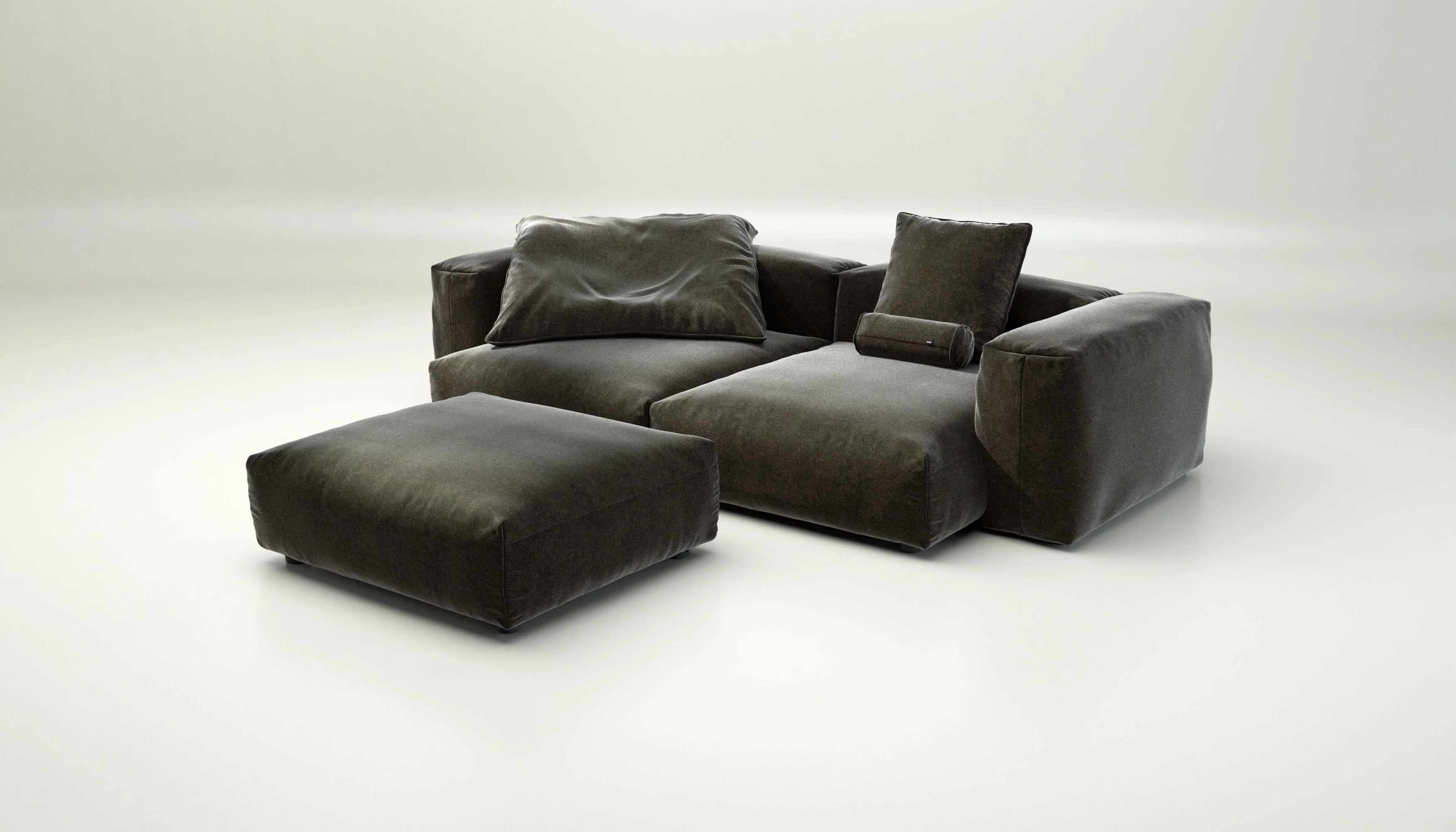 vetsak | Sofa Set 03 - Suave - Anthracite | Modular Sofa | 3.5 Seater | Big Sofa | Corner Sofa - Image 4
