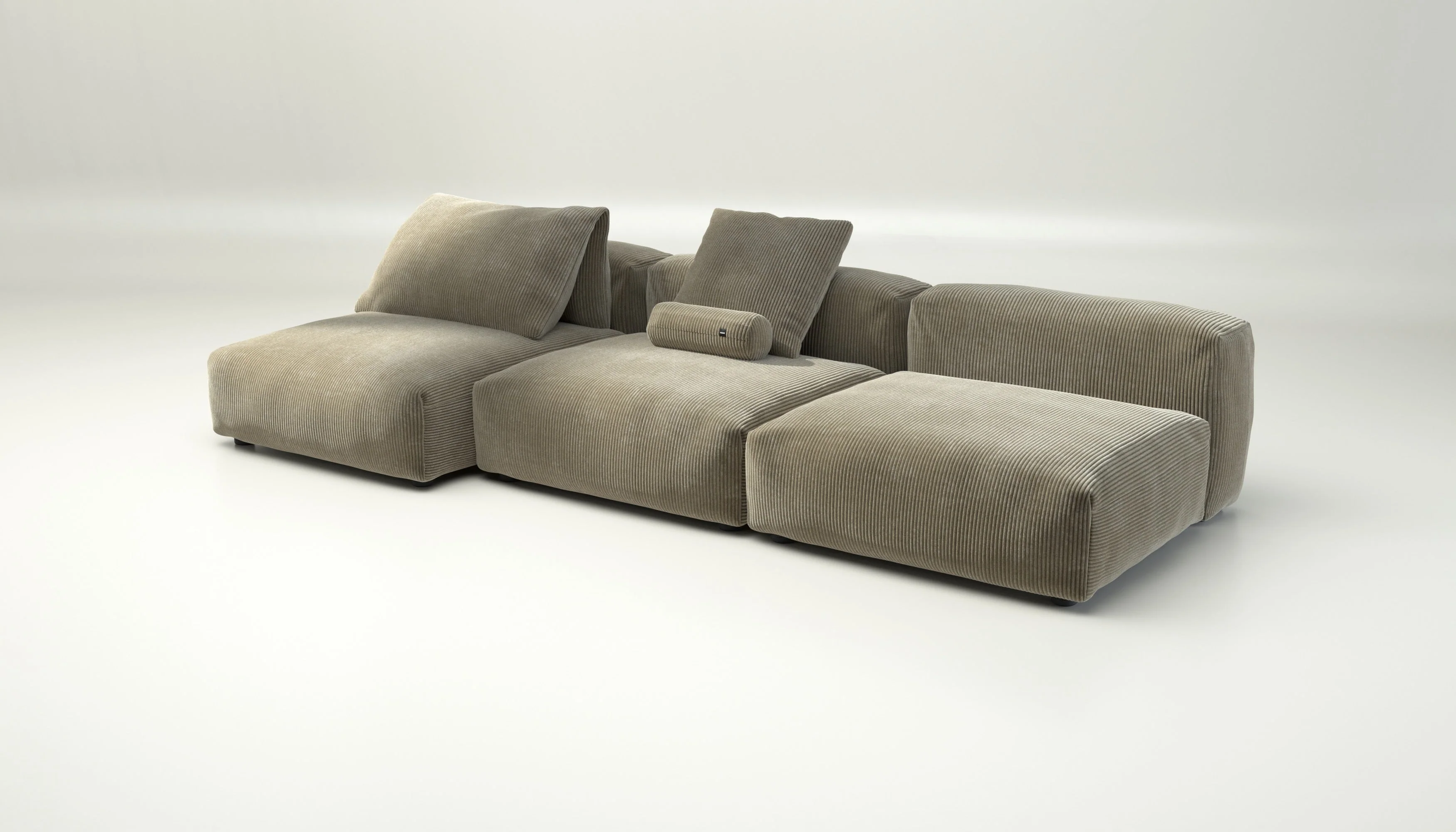 vetsak | Sofa Set 04 - Cord Velour - Khaki | Modulaire Sofa | 5 Zits | Big Sofa - Image 3