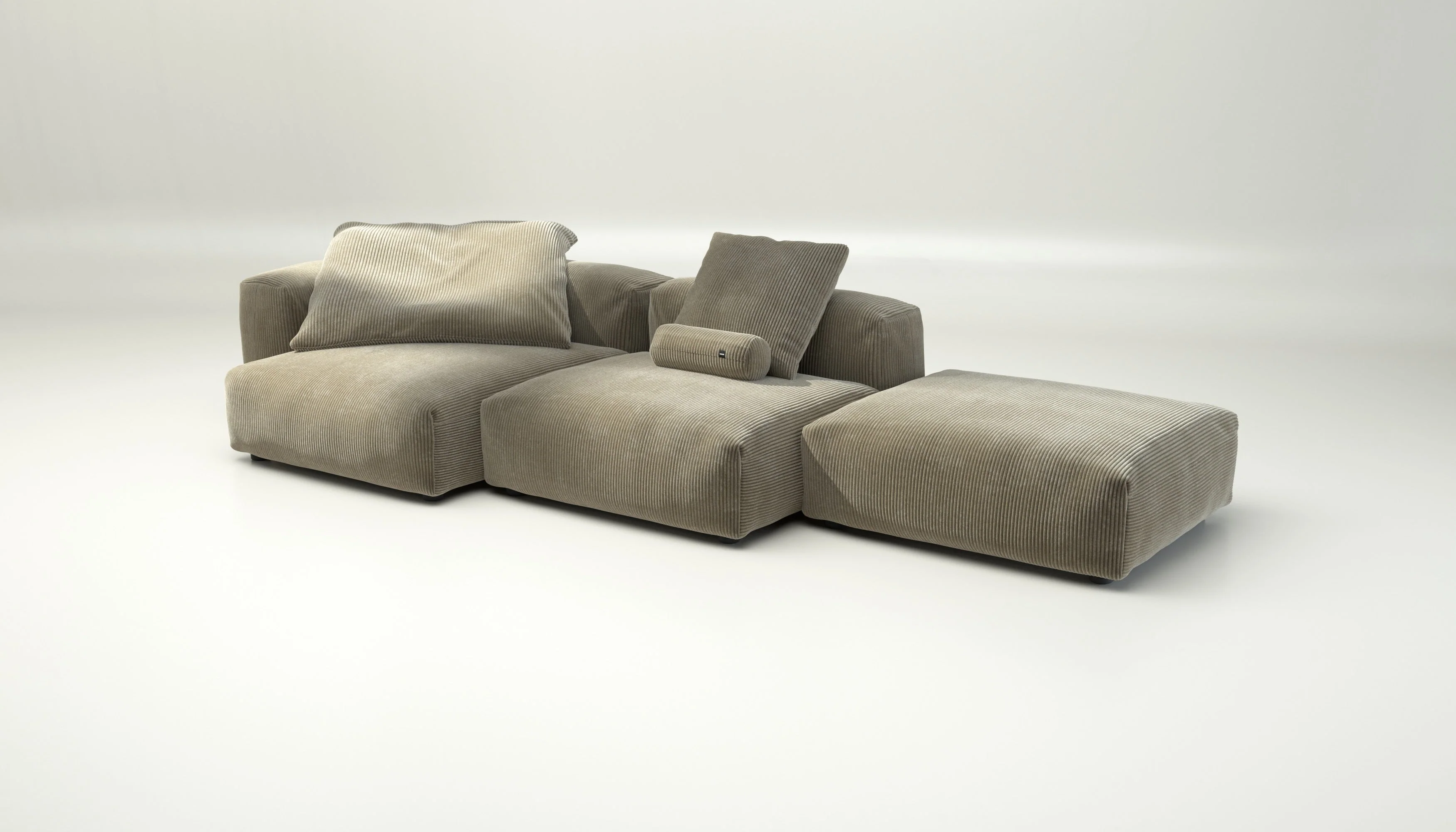 vetsak | Sofa Set 04 - Cord Velour - Khaki | Modulaire Sofa | 5 Zits | Big Sofa - Image 4