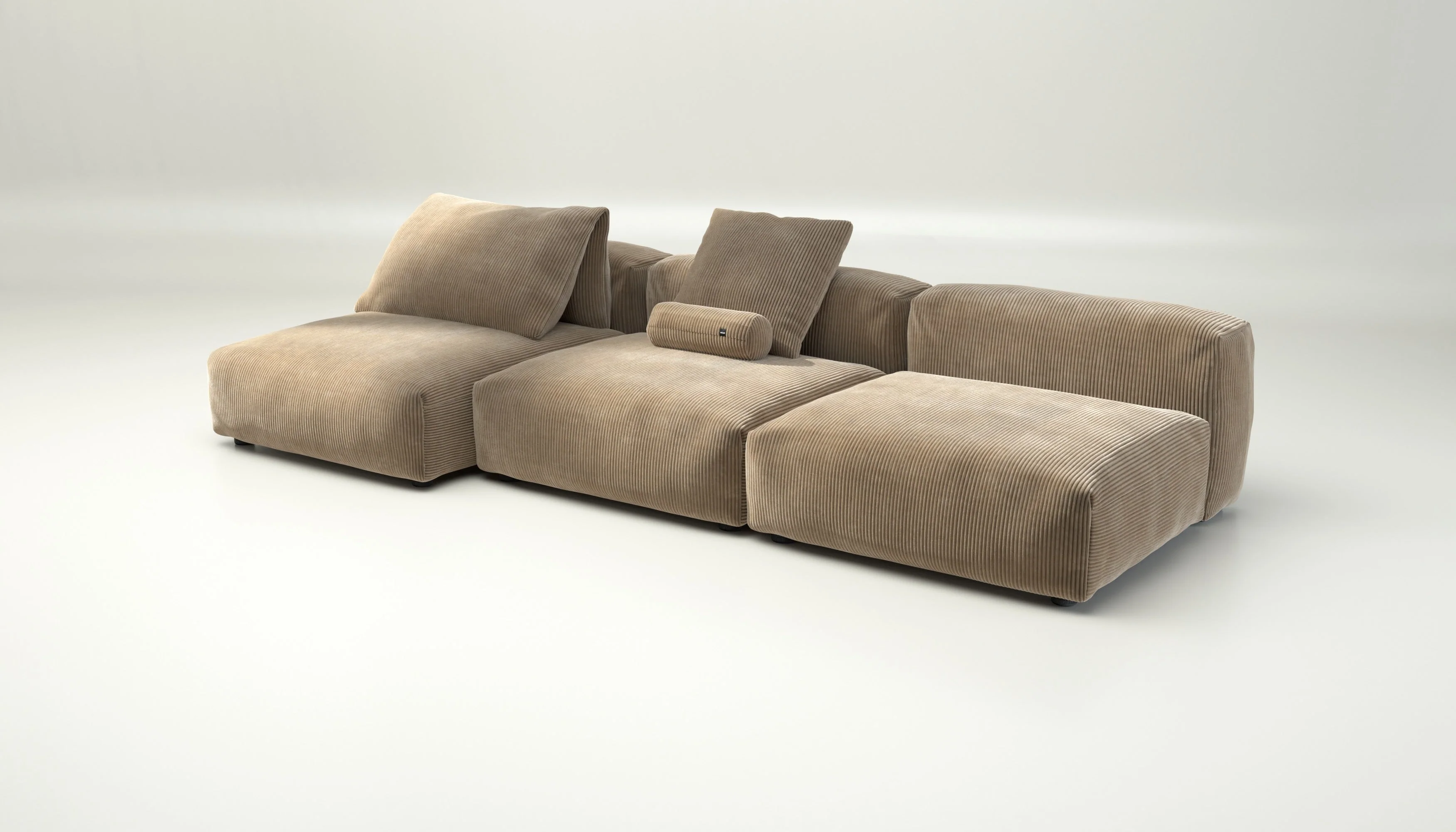 vetsak | Sofa Set 04 - Cord Velour - Sand | Modulaire Sofa | 5 Zits | Big Sofa - Image 3