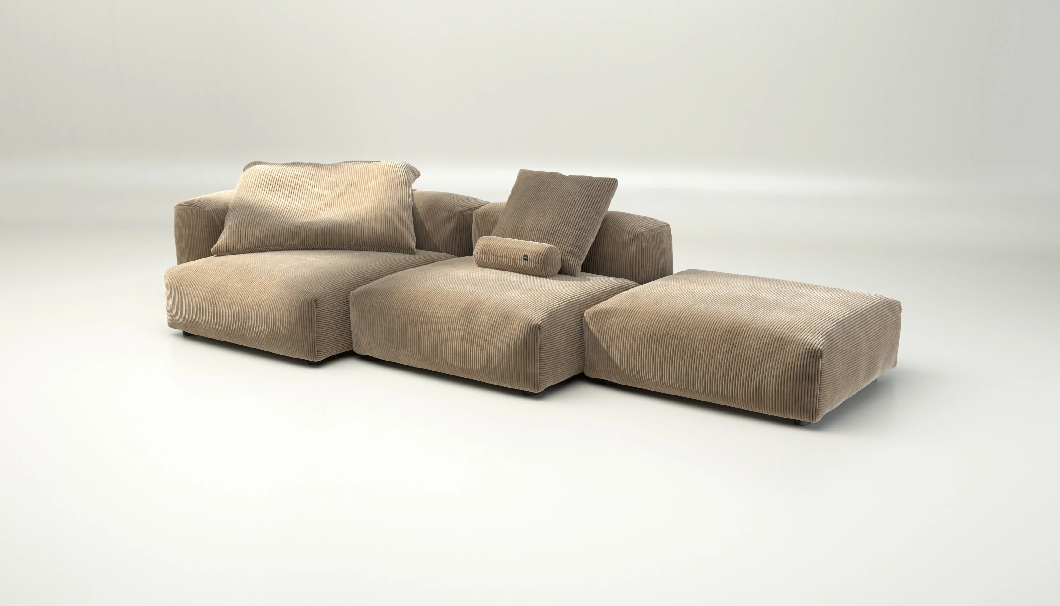 vetsak | Sofa Set 04 - Cord Velour - Sand | Modulaire Sofa | 5 Zits | Big Sofa - Image 4