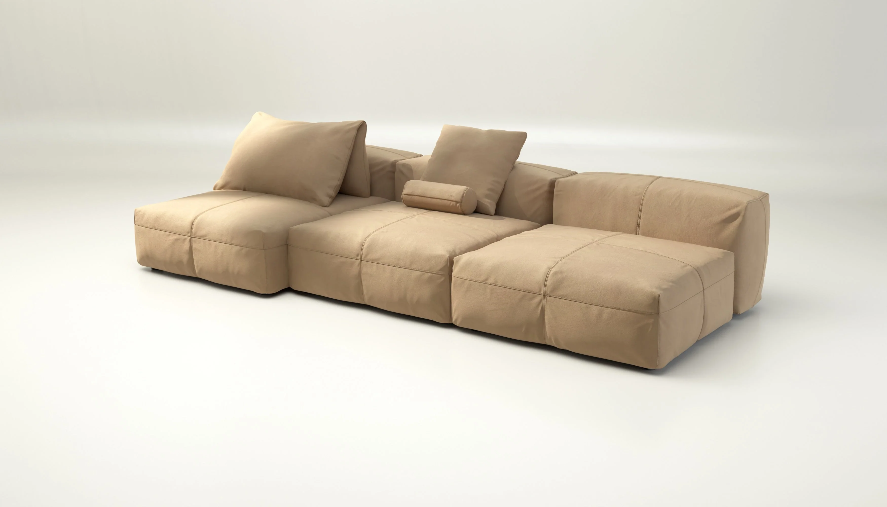 vetsak | Sofa Set 04 - Leather - Beige | Modulaire Sofa | 5 Zits | Big Sofa - Image 3