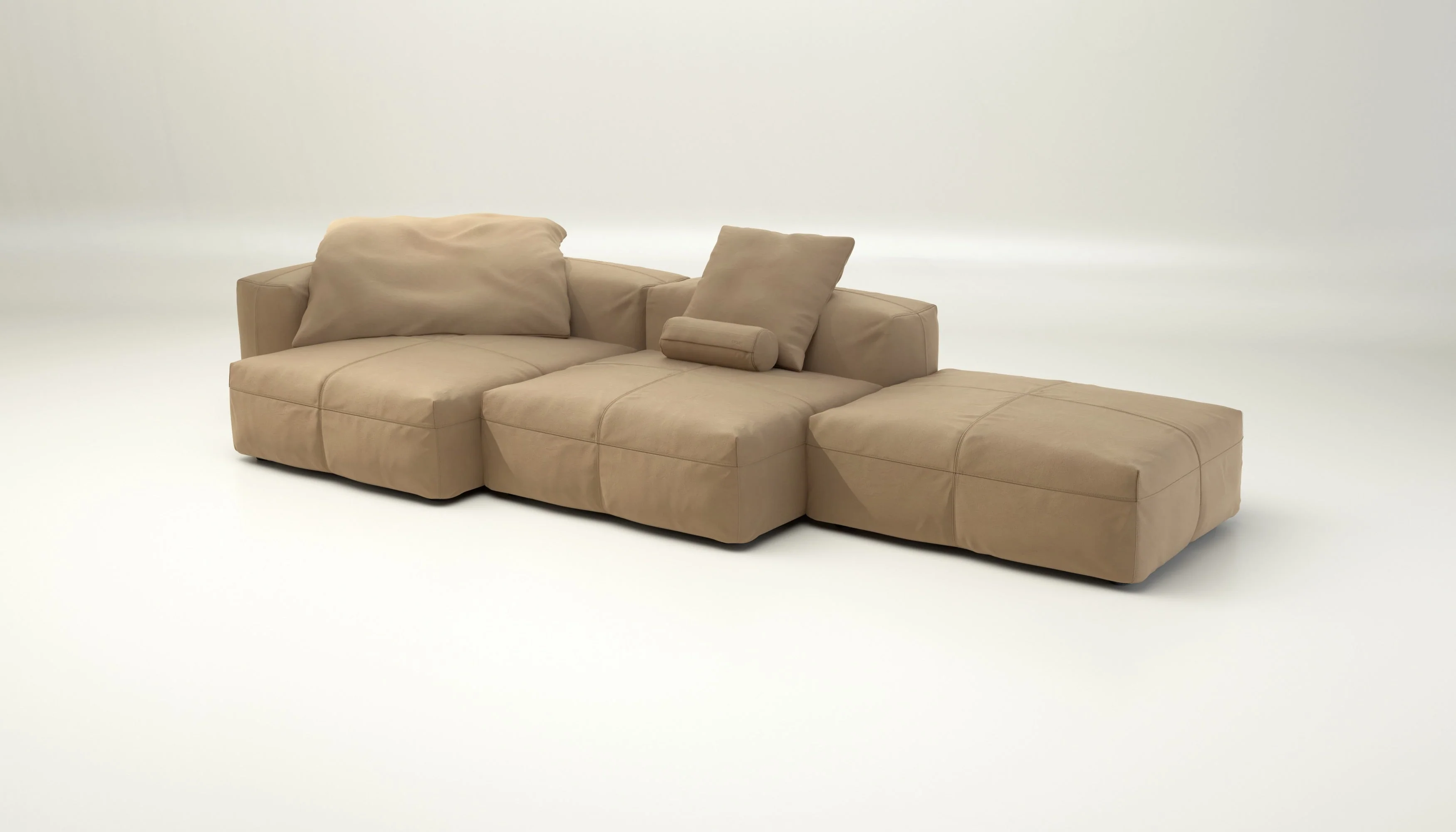 vetsak | Sofa Set 04 - Leather - Beige | Modulaire Sofa | 5 Zits | Big Sofa - Image 4