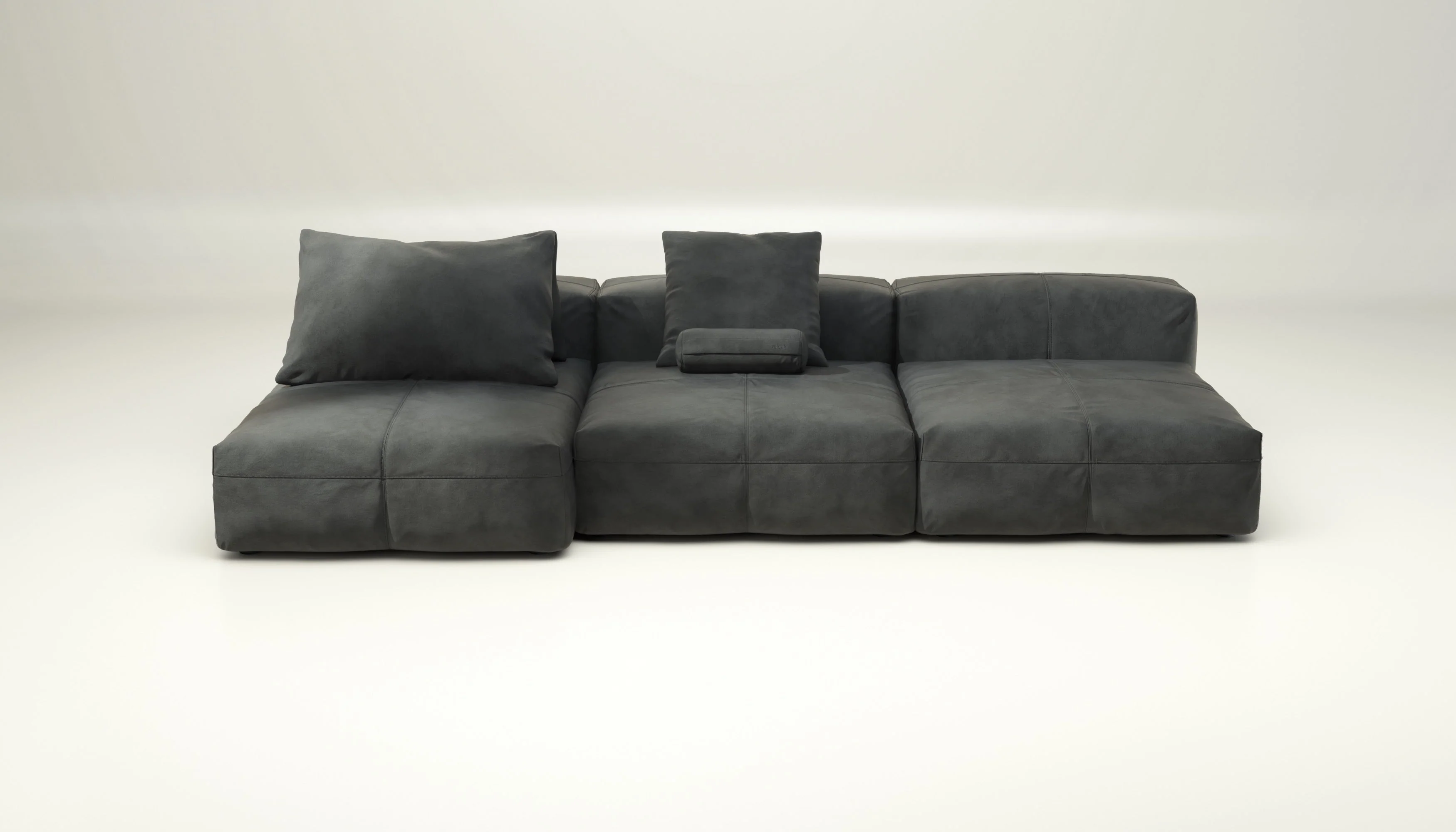 vetsak | Sofa Set 04 - Leather - Dark Grey | Modulaire Sofa | 5 Zits | Big Sofa