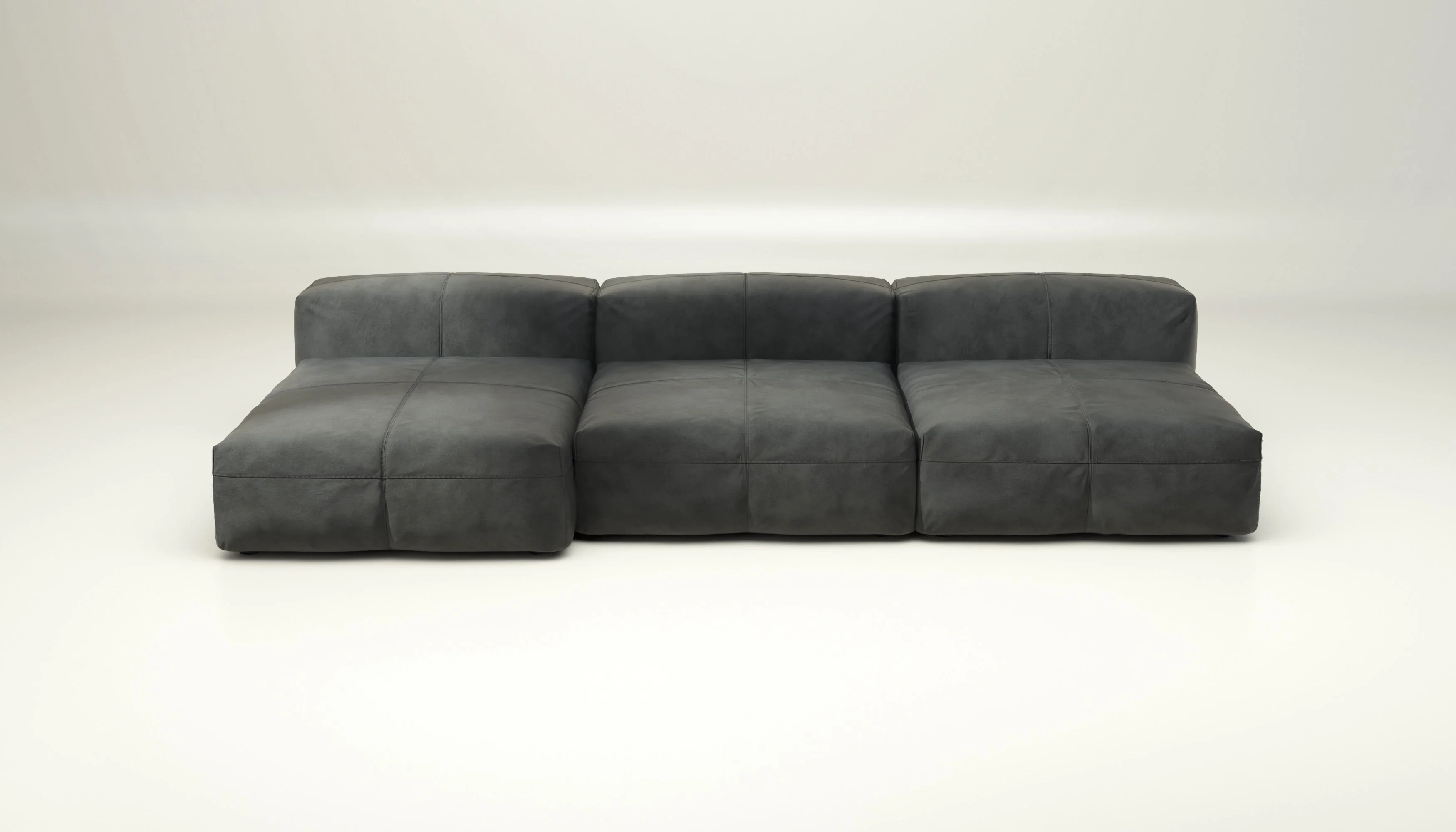 vetsak | Sofa Set 04 - Leather - Dark Grey | Modulaire Sofa | 5 Zits | Big Sofa - Image 2