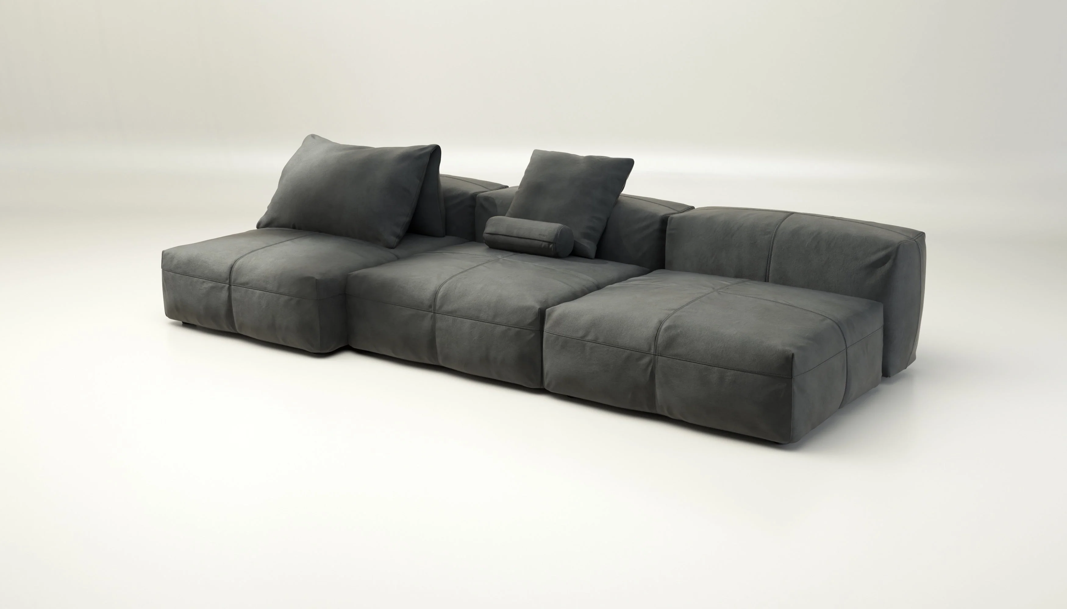vetsak | Sofa Set 04 - Leather - Dark Grey | Modulaire Sofa | 5 Zits | Big Sofa - Image 3
