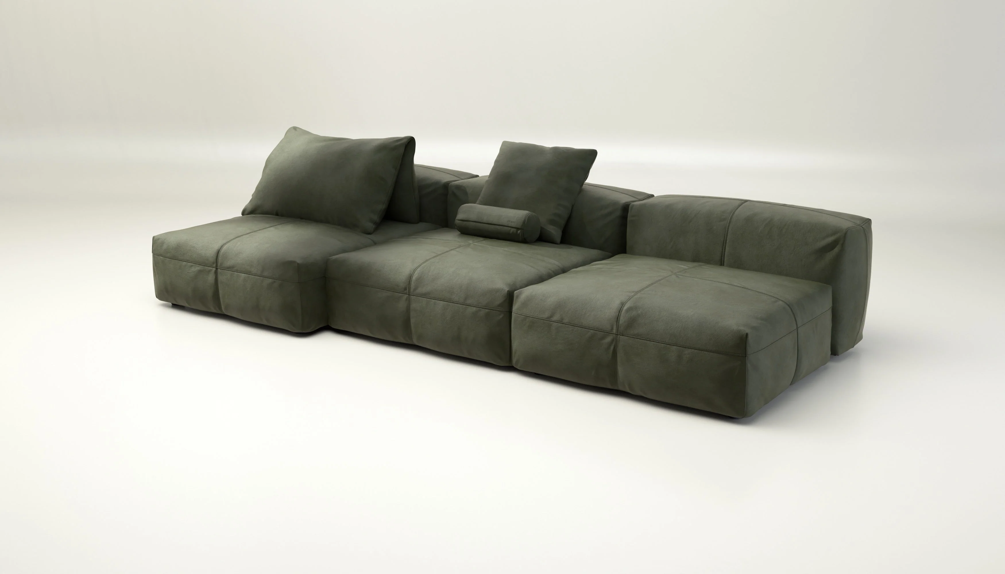 vetsak | Sofa Set 04 - Leather - Olive | Modulaire Sofa | 5 Zits | Big Sofa - Image 3